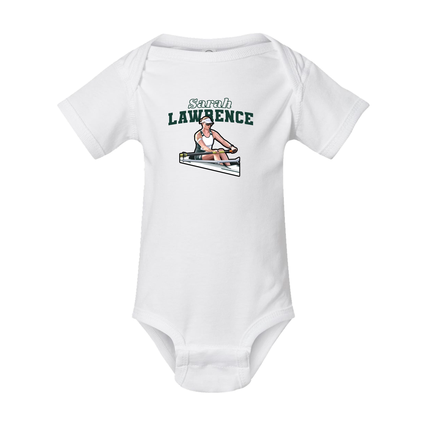 Baby Onesie — Name Arch in White