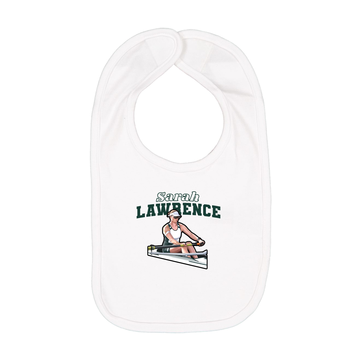 Infant Bib — Name Arch in White