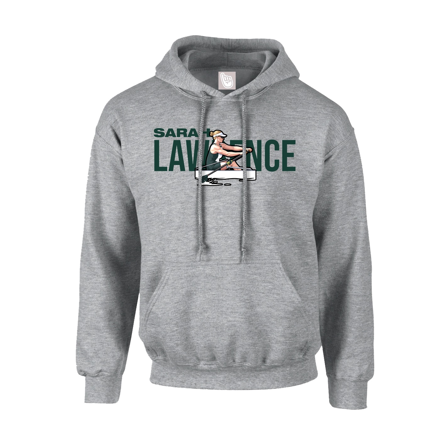 Youth Hoodie — Player Name in Grey