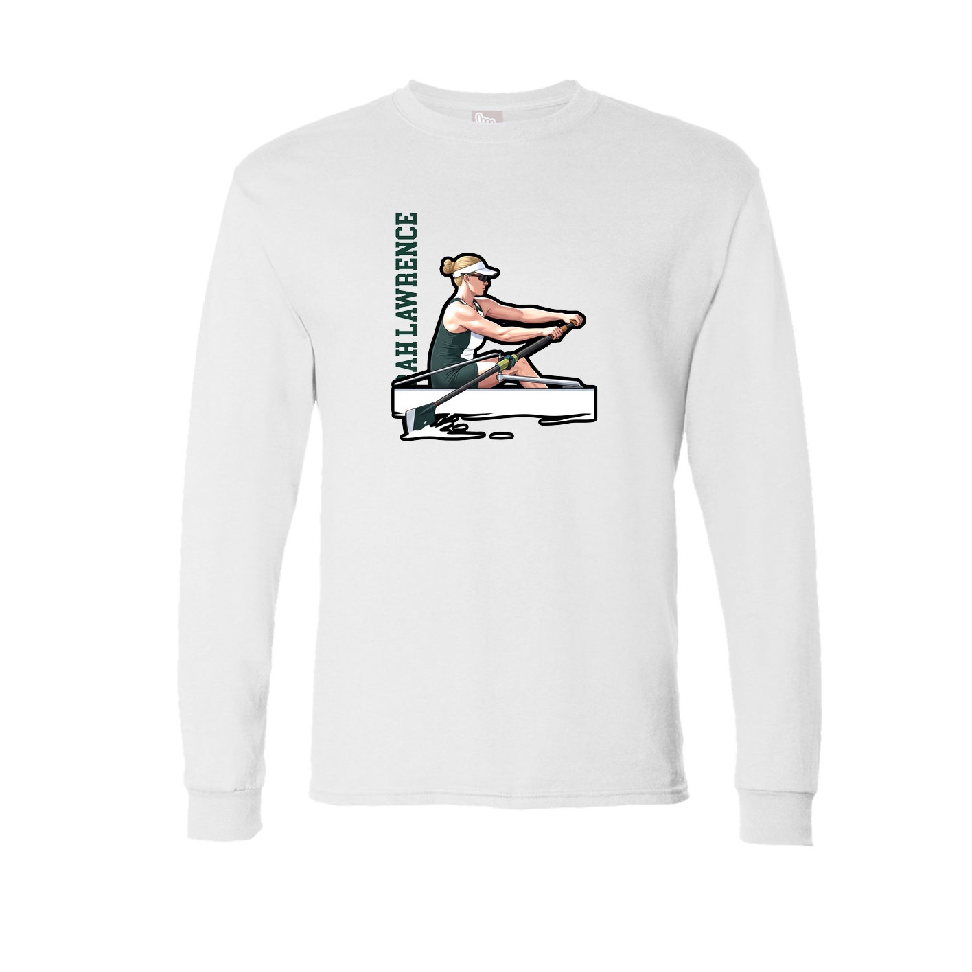 Long Sleeve Tee — Name Vertical in White