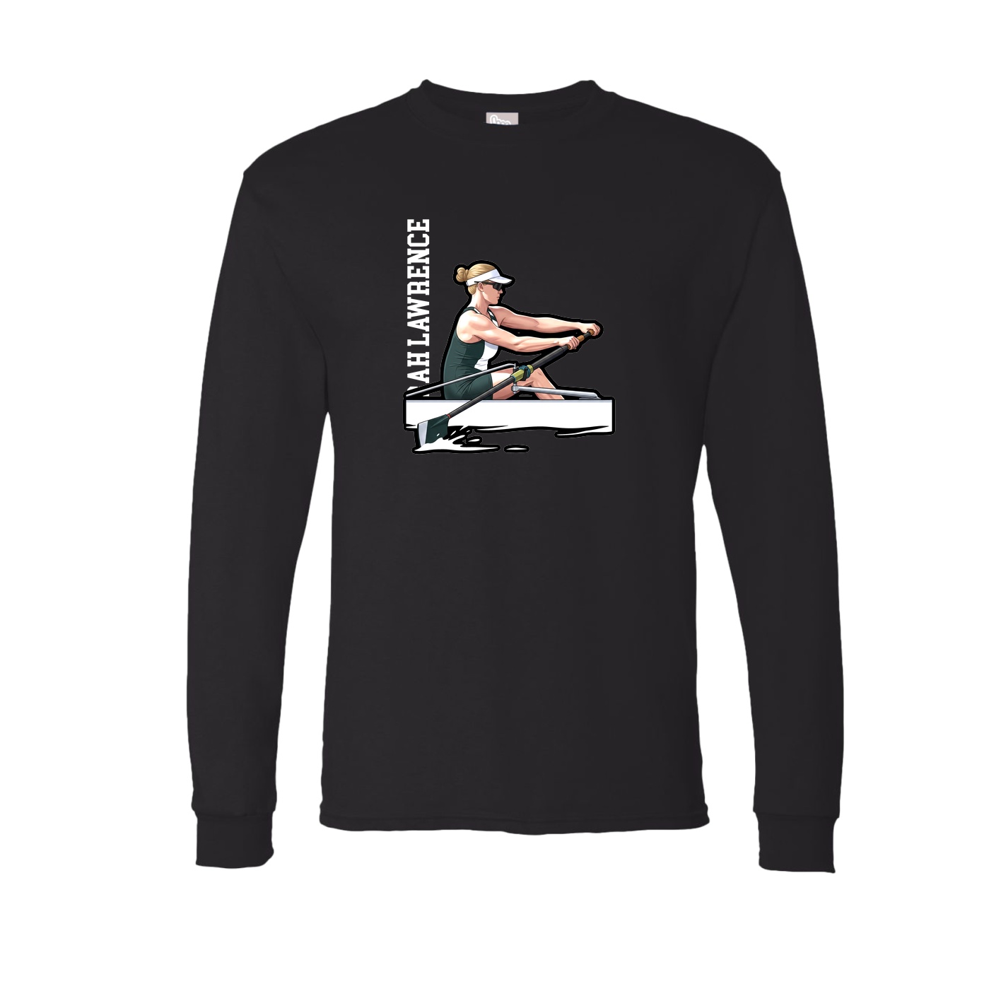 Long Sleeve Tee — Name Vertical in Black