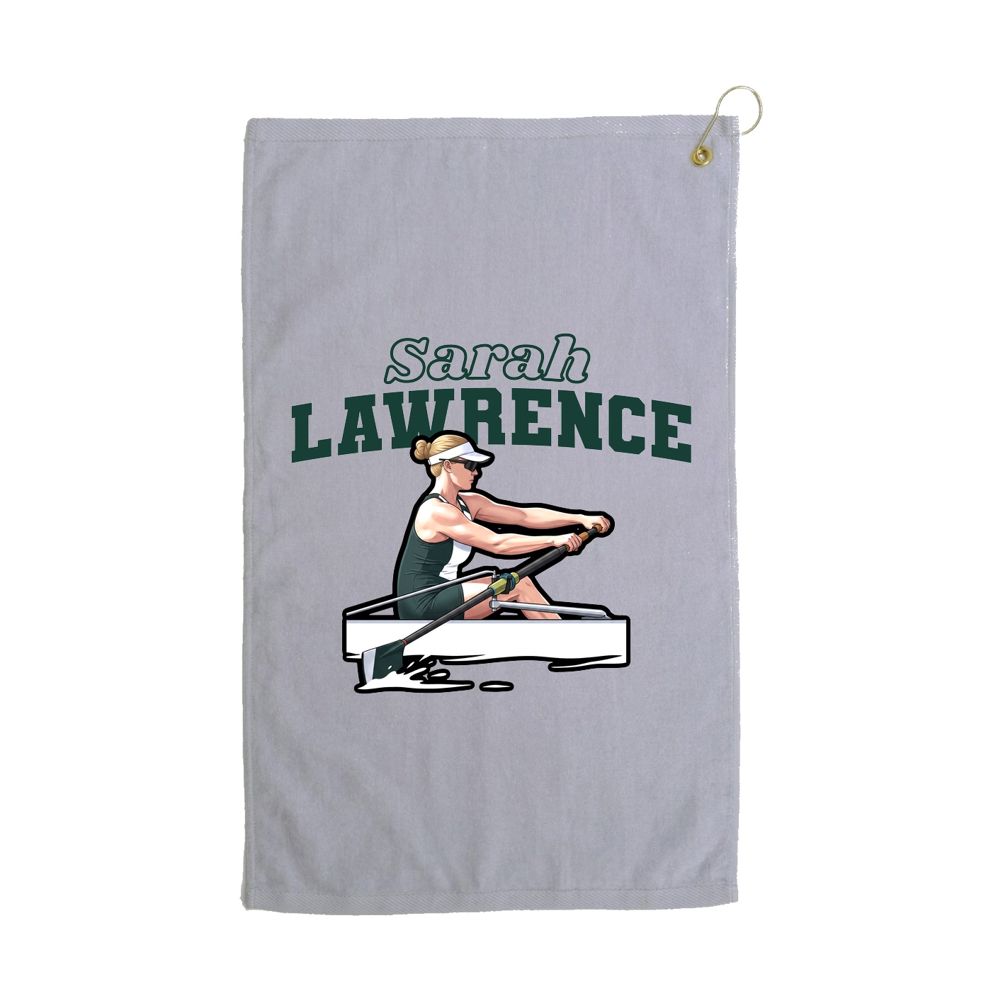 Golf Towel — Name Arch in Grey