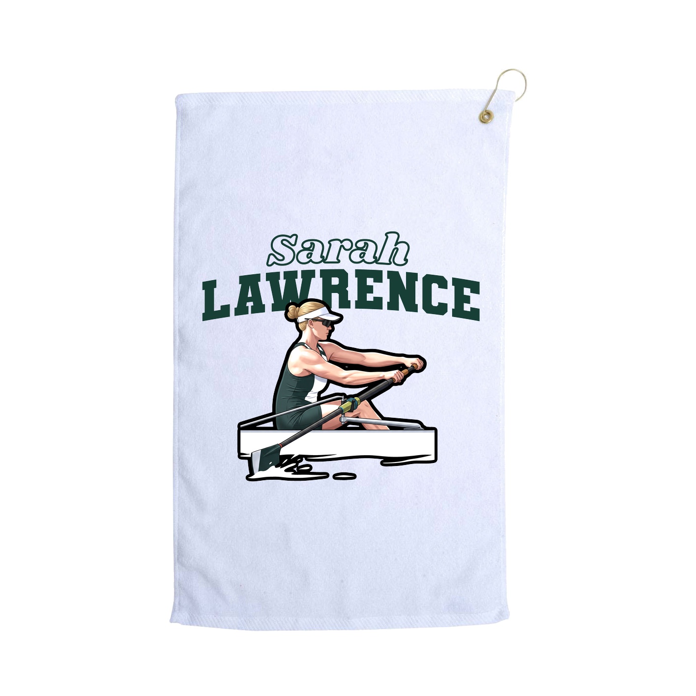 Golf Towel — Name Arch in White