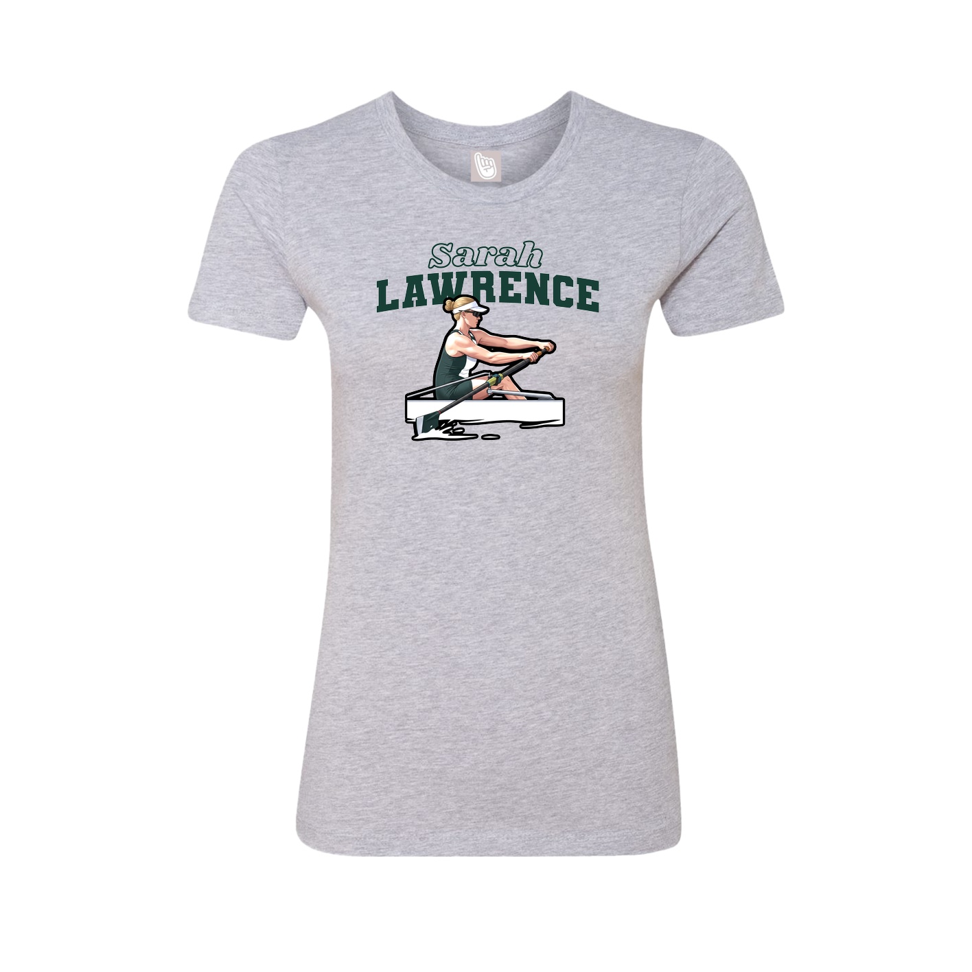 Fitted Women's Tee — Name Arch in Grey