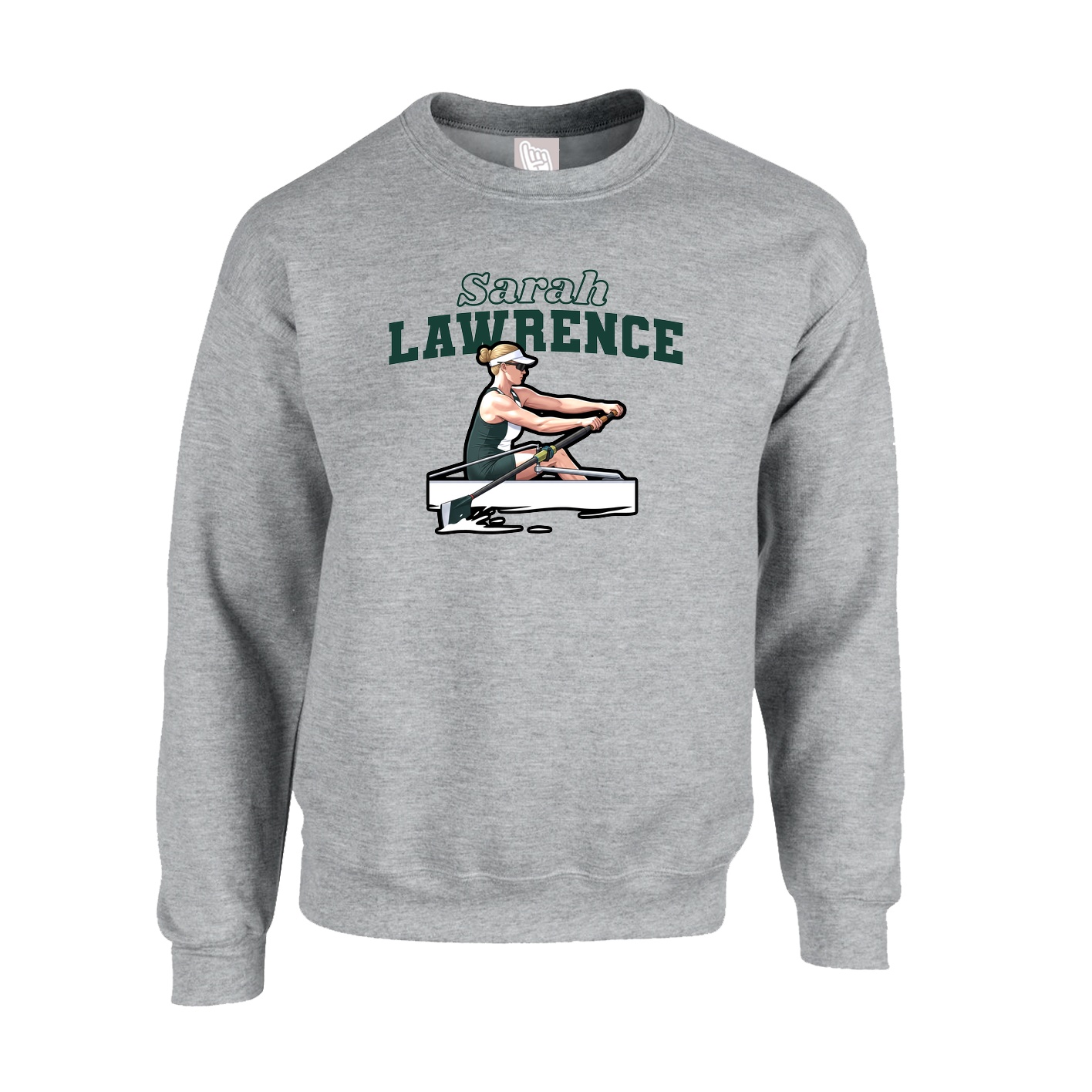 Fleece Crew — Name Arch in Grey