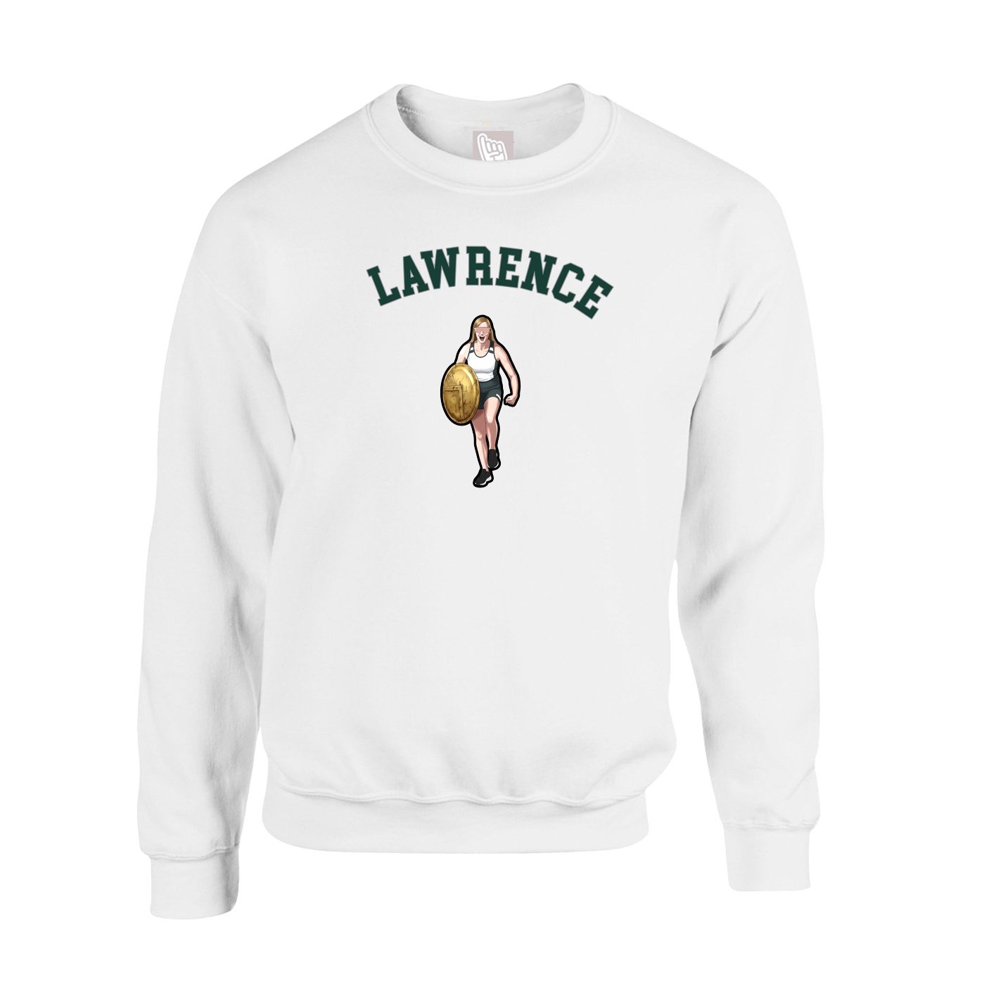 Fleece Crew — Shirsey Arch in White
