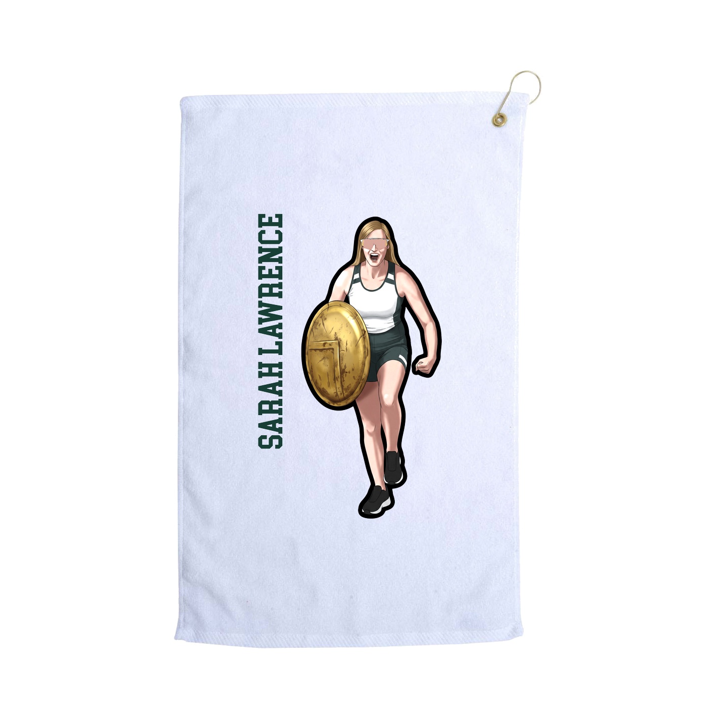 Golf Towel — Name Vertical in White