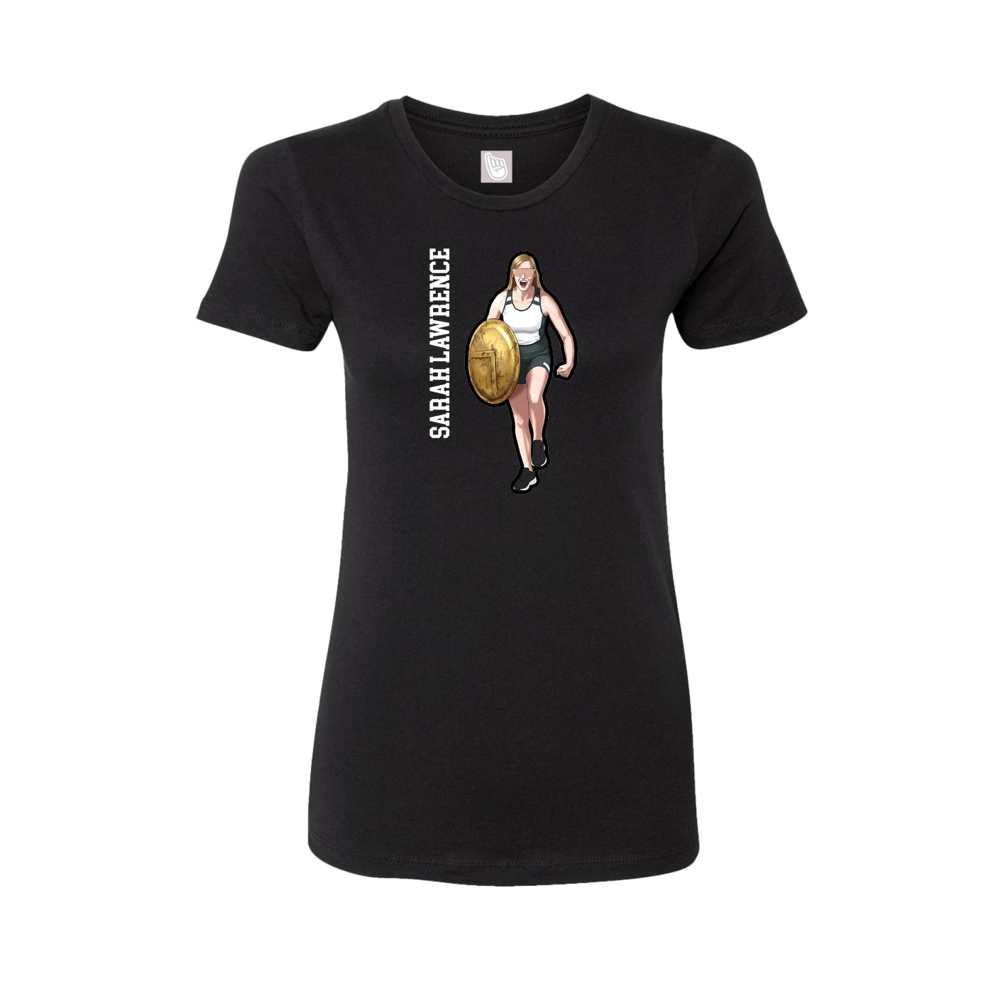 Womens Tee — Name Vertical in Black
