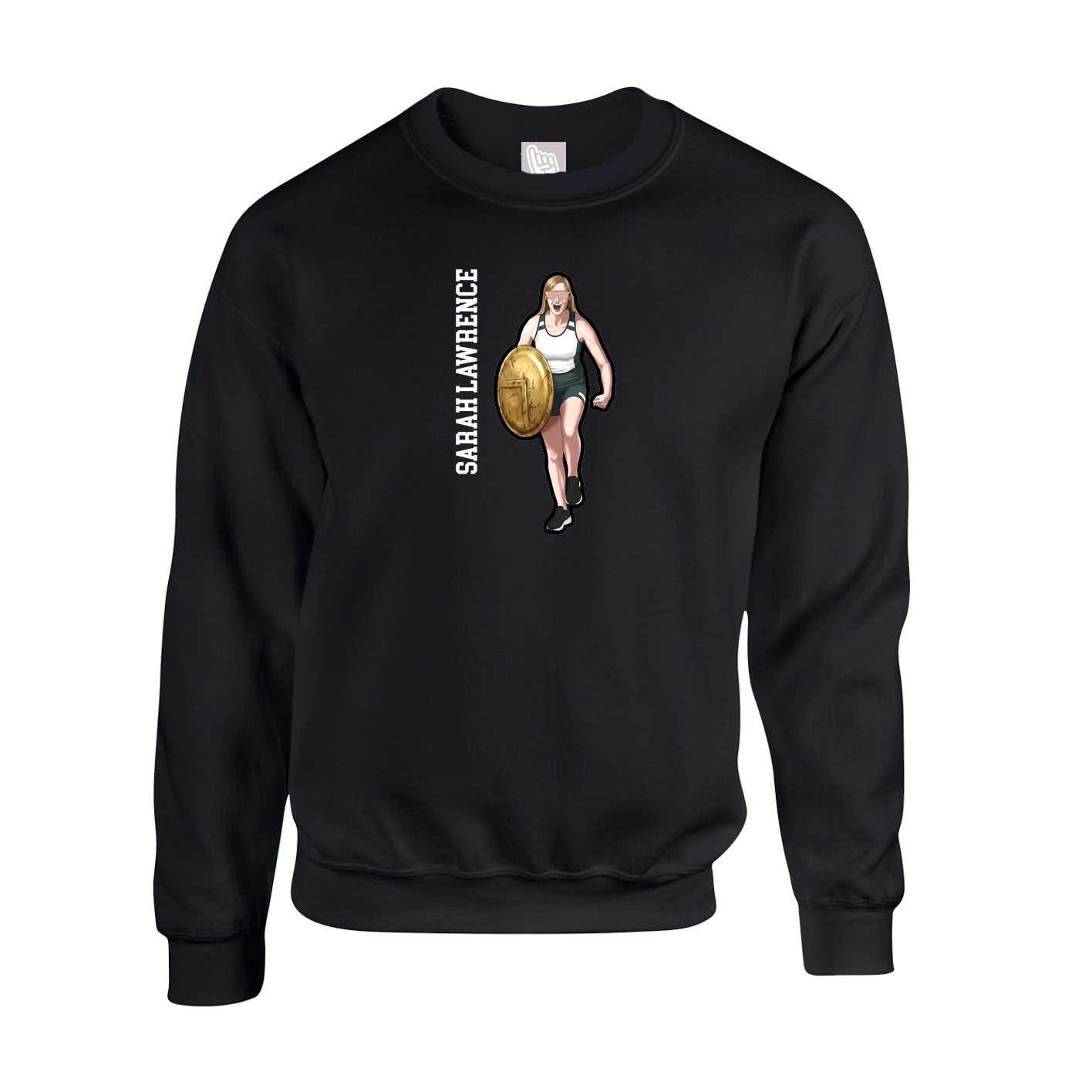 Fleece Crew — Name Vertical in Black