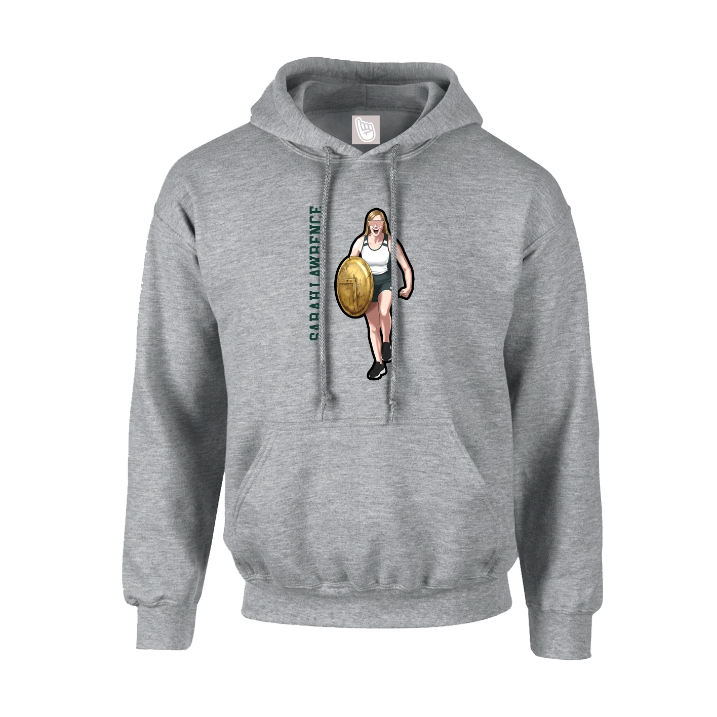 Youth Hoodie — Name Vertical in Grey