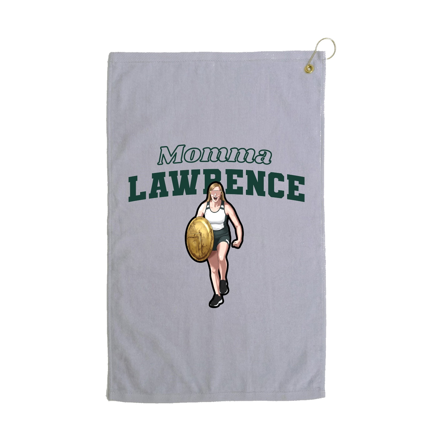 Golf Towel — Mothers Day Block in Grey