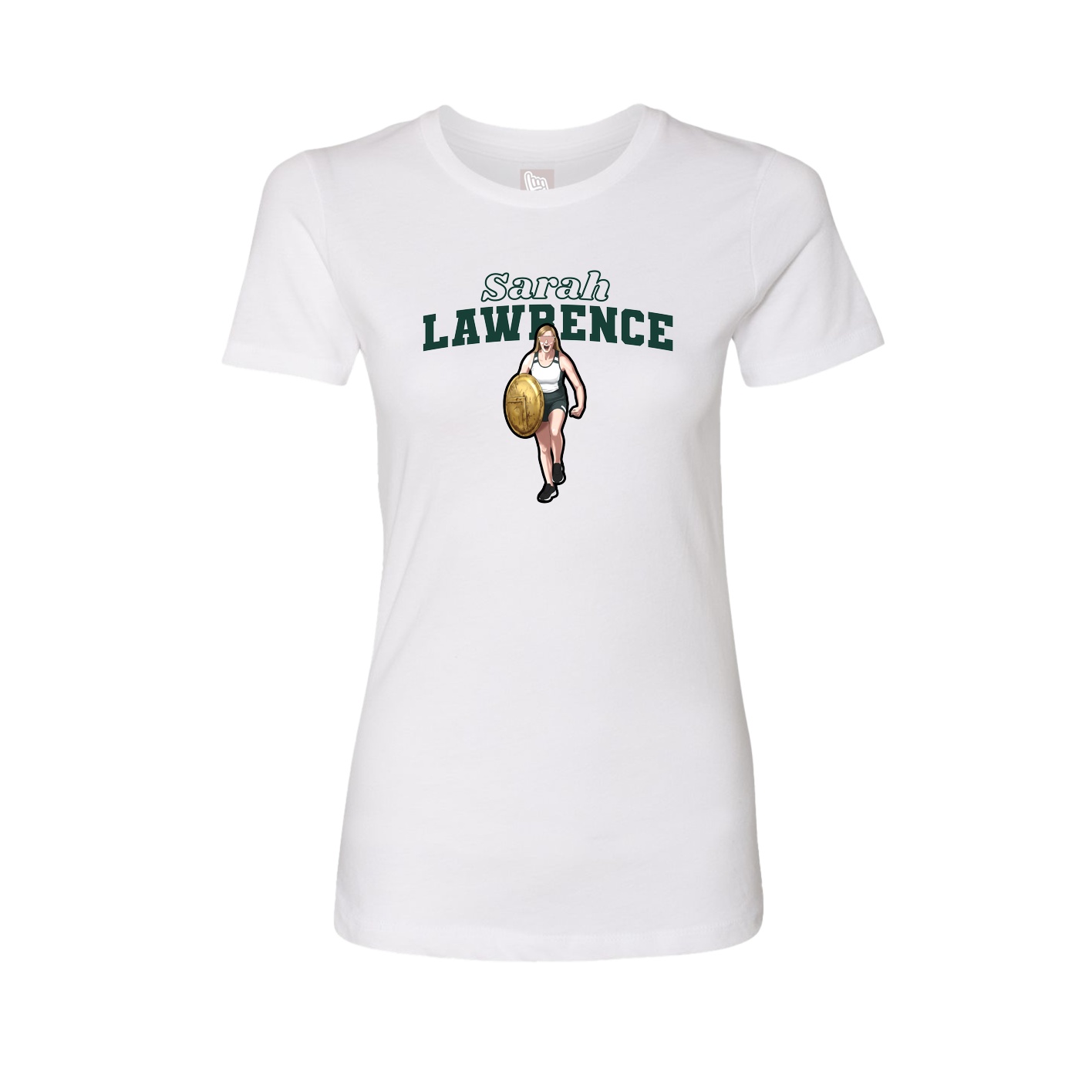 Womens Tee — Name Arch in White