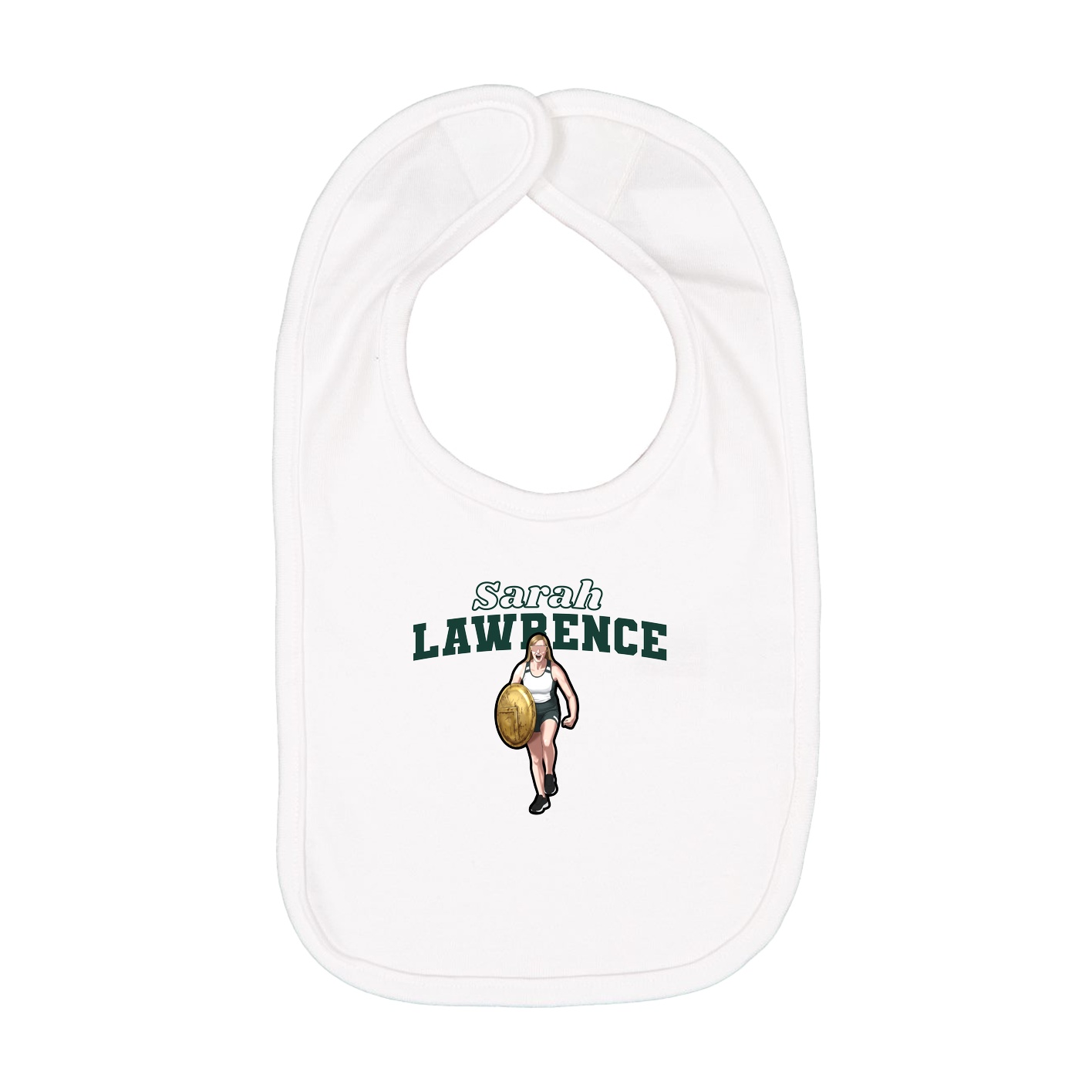 Infant Bib — Name Arch in White