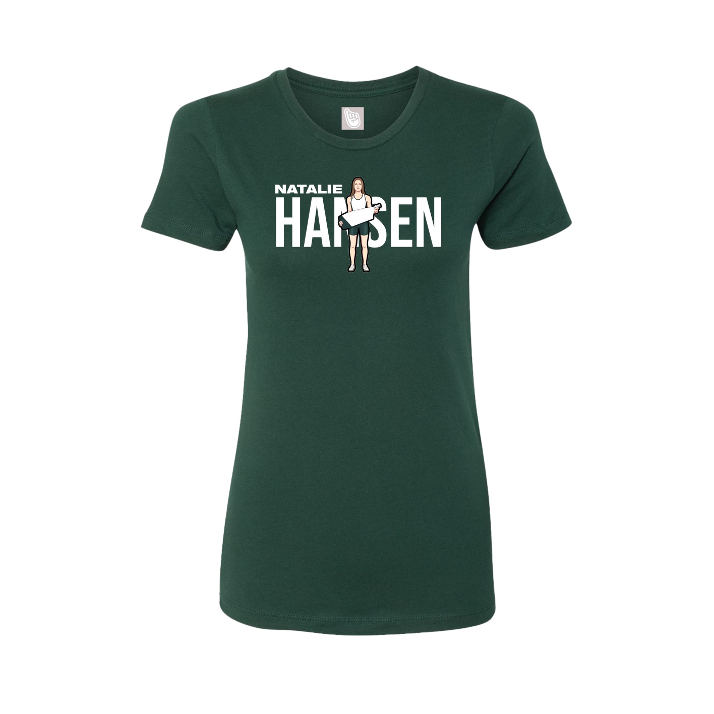 Fitted Women's Tee — Player Name in Green