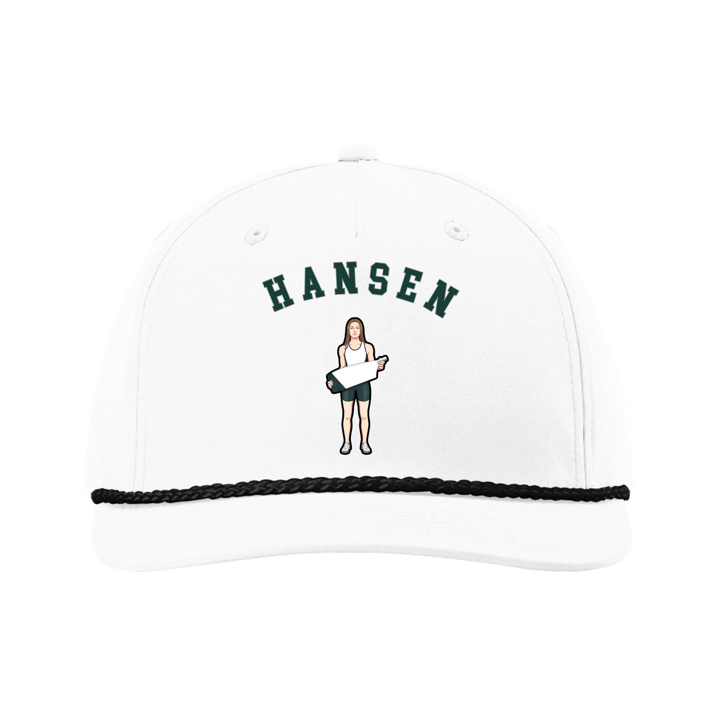 Five-Panel Classic Rope Cap — Shirsey Arch in White