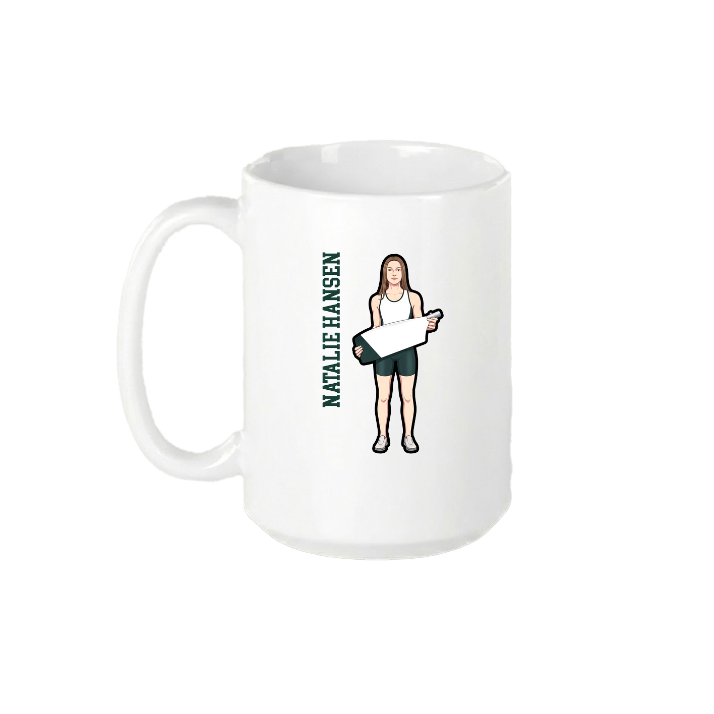 15oz Coffee Mug — Name Vertical in White