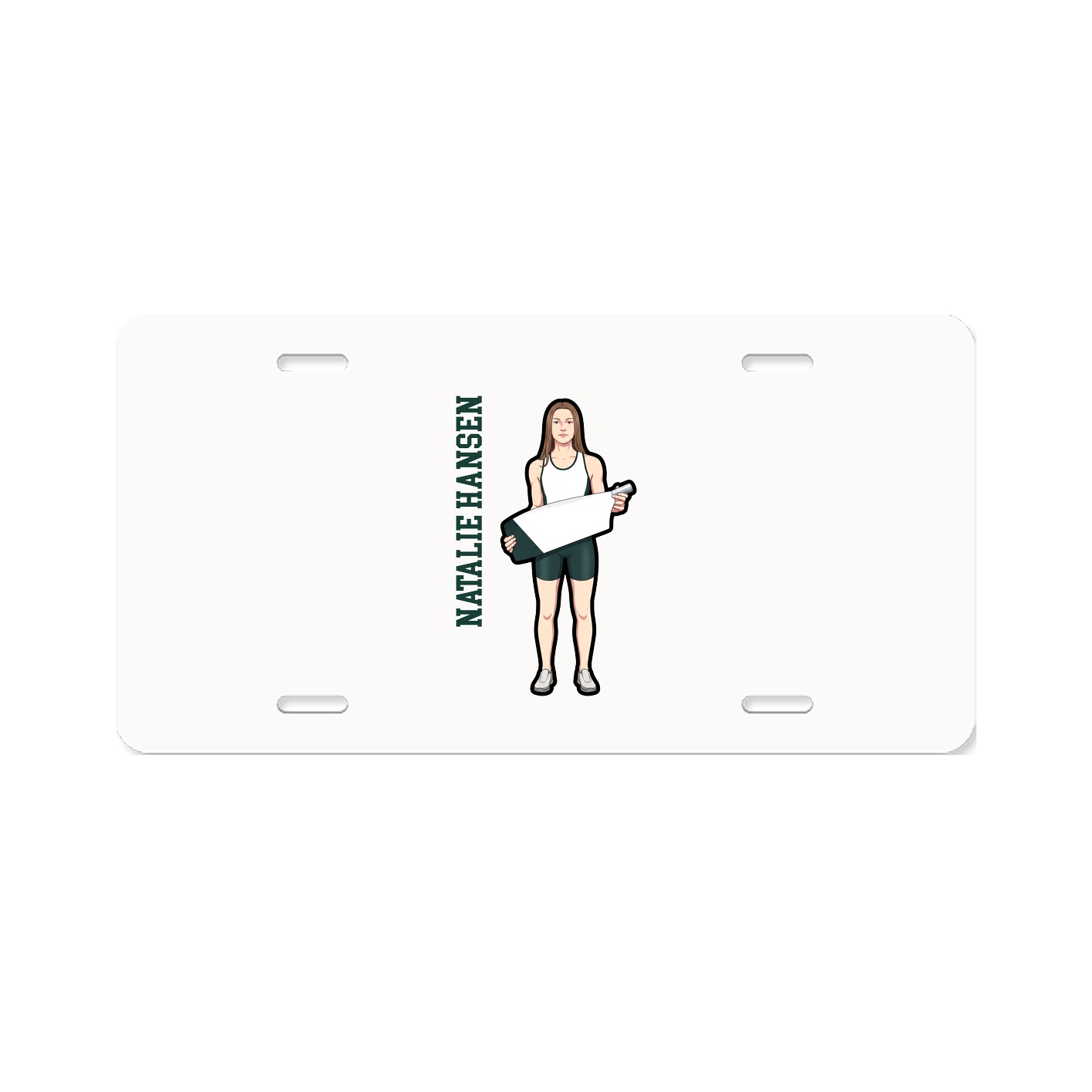 License Plate — Name Vertical in Classic