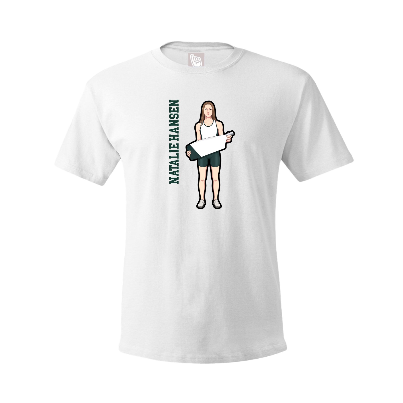 Tee — Name Vertical in White
