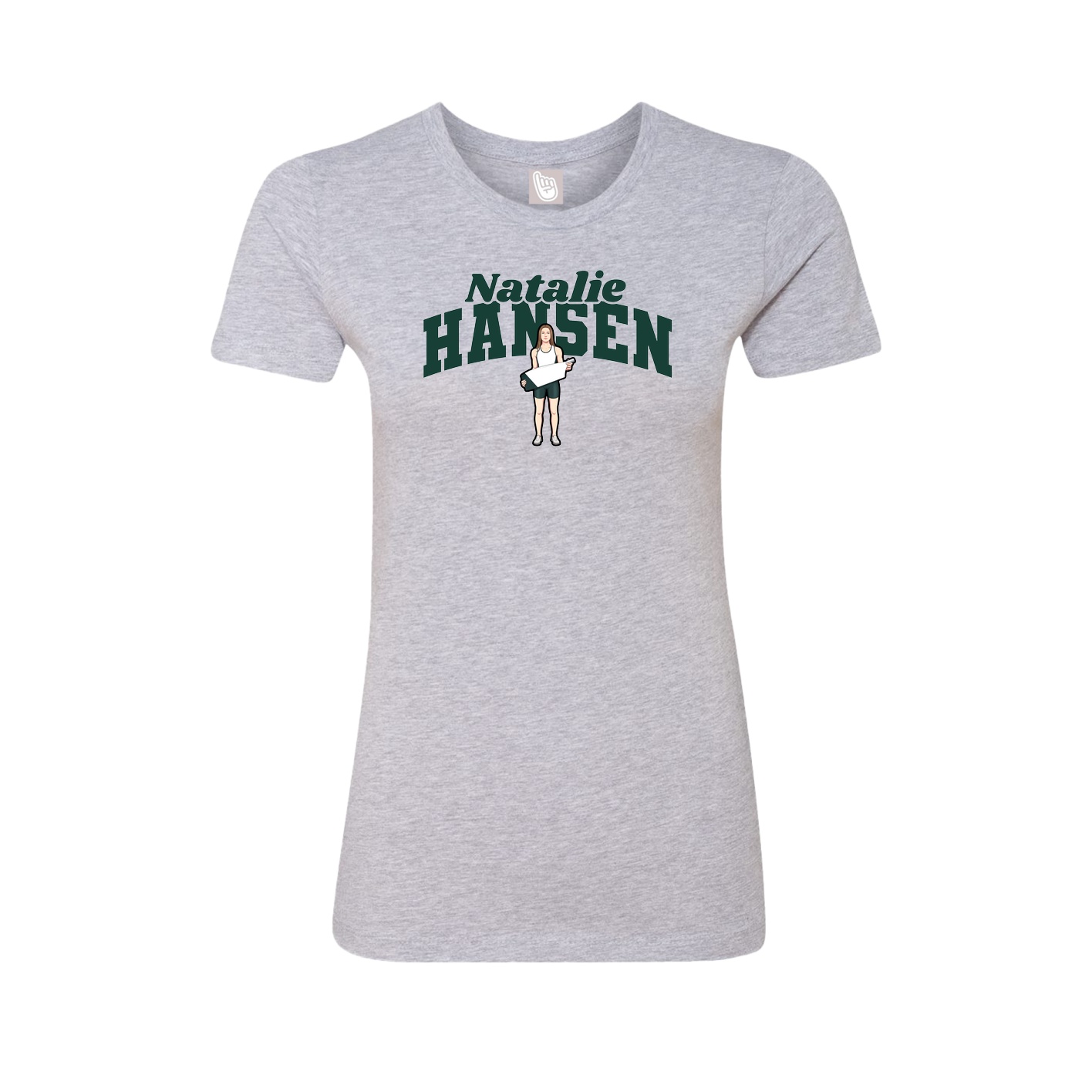 Fitted Women's Tee — Signature Arch in Grey