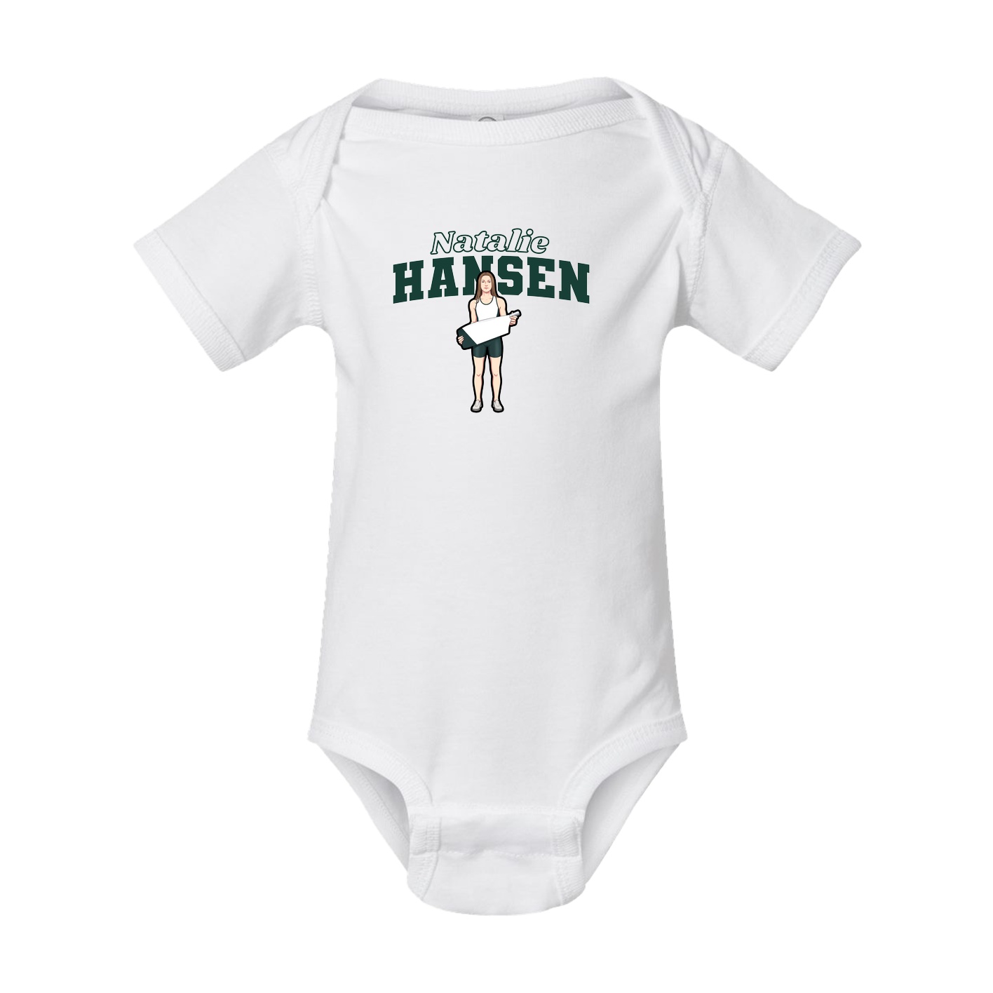 Baby Onesie — Name Arch in White