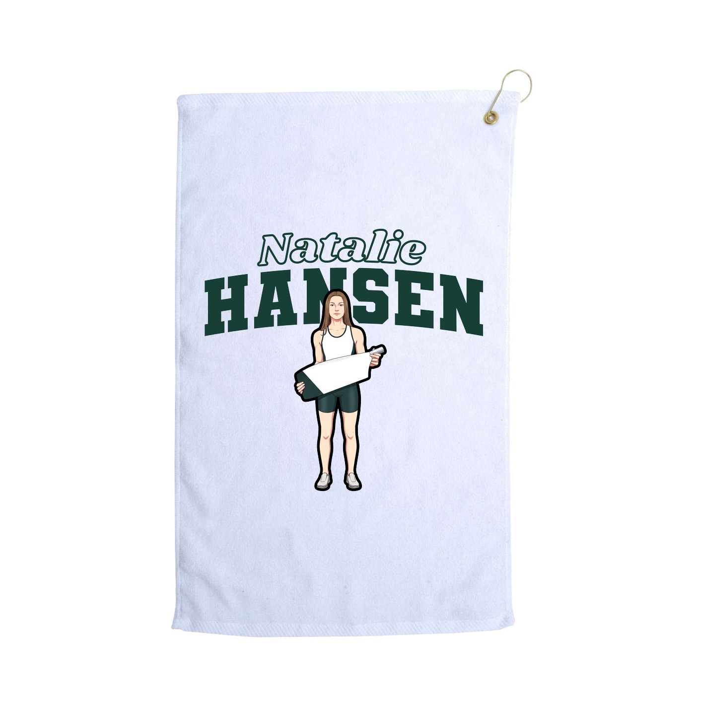 Golf Towel — Name Arch in White