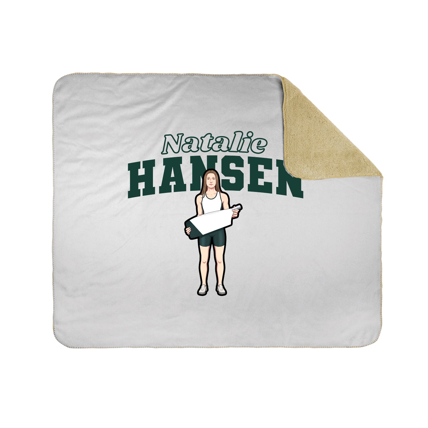Throw Blanket — Name Arch in White