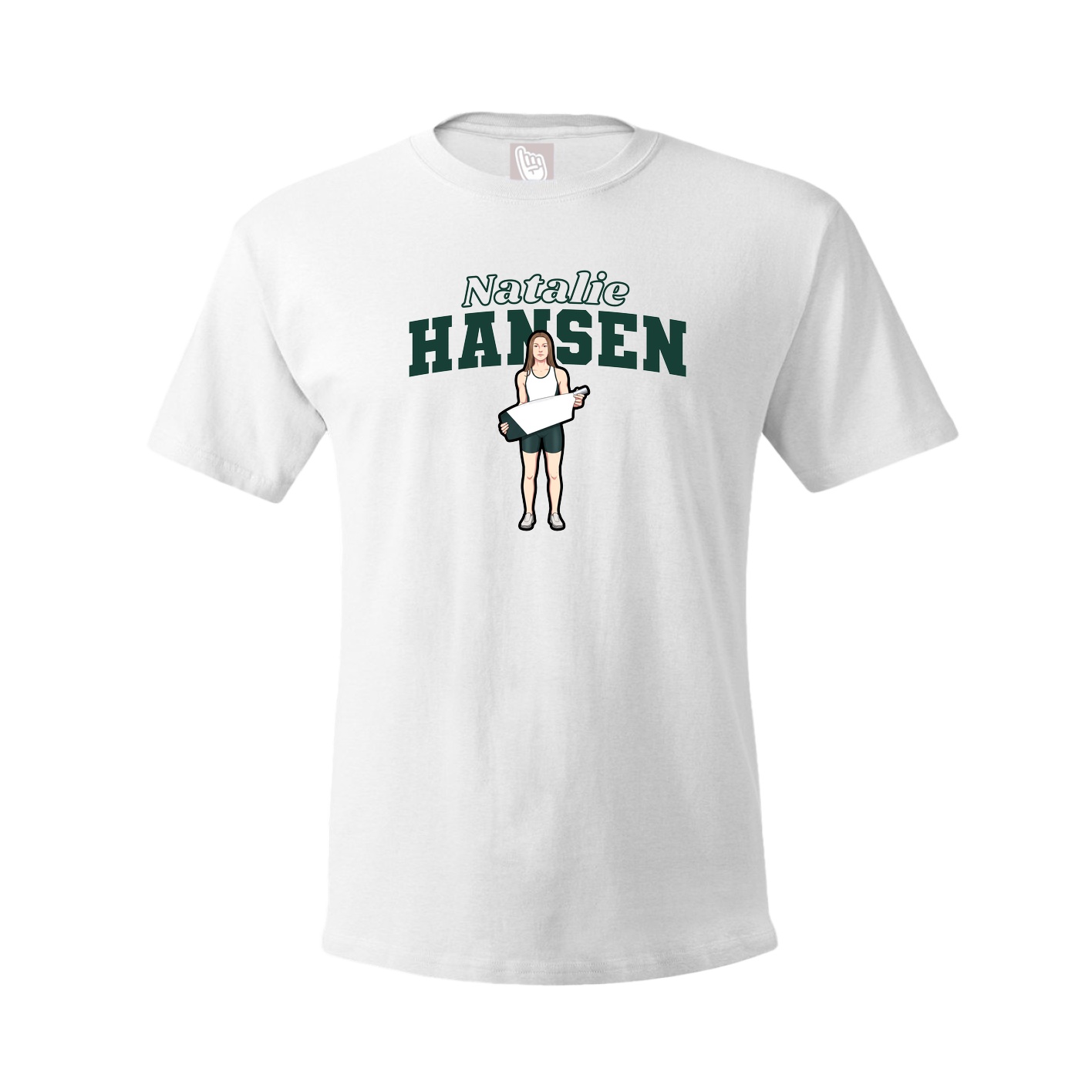 Youth Tee — Name Arch in White