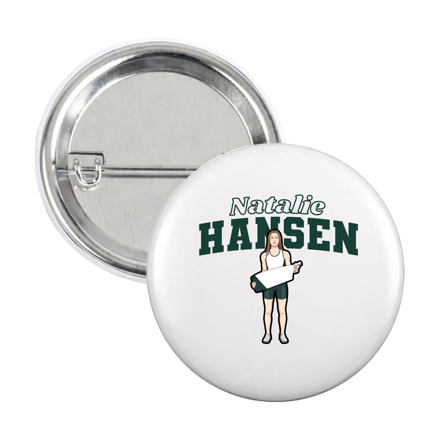 Game Day Button — Name Arch in White