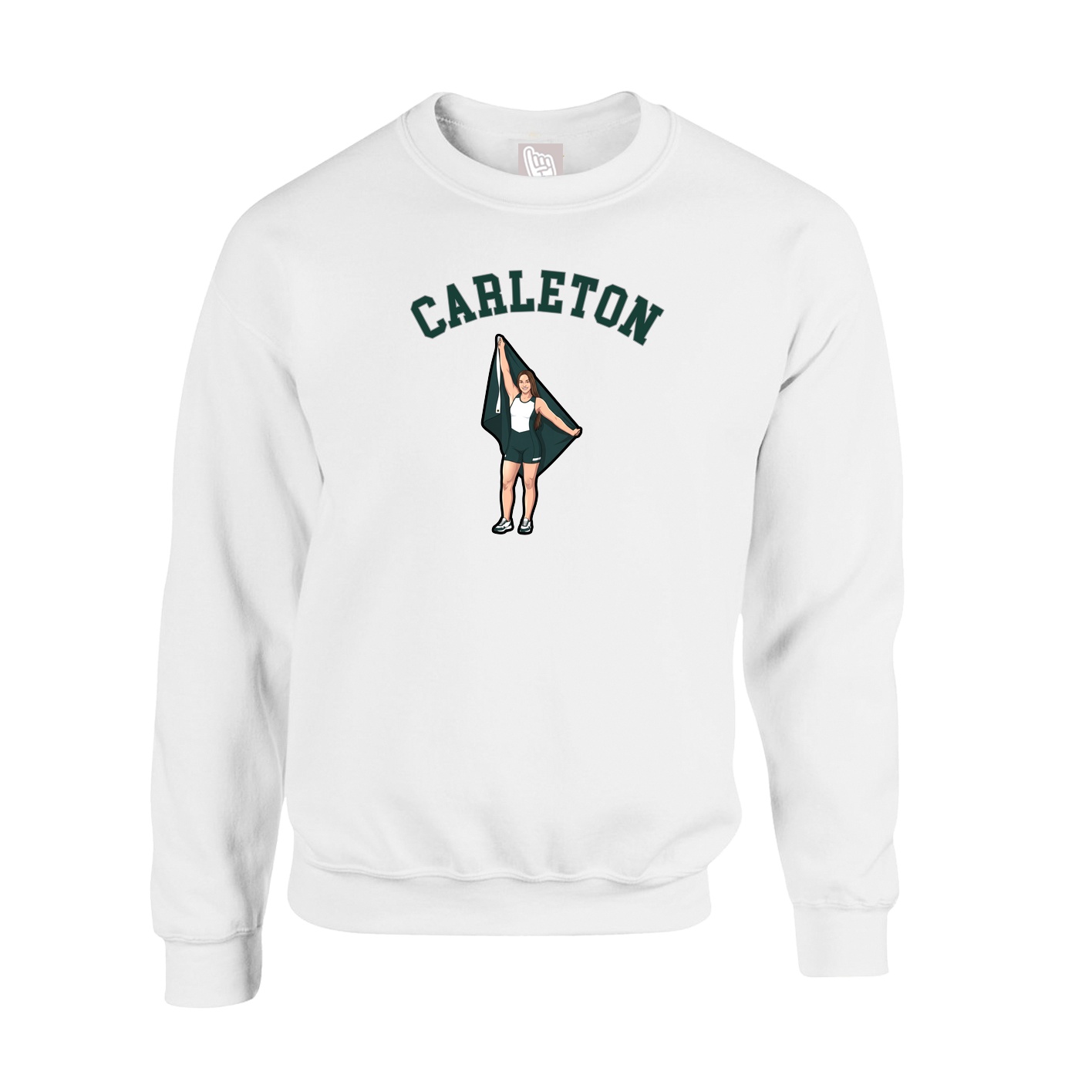 Fleece Crew — Shirsey Arch in White