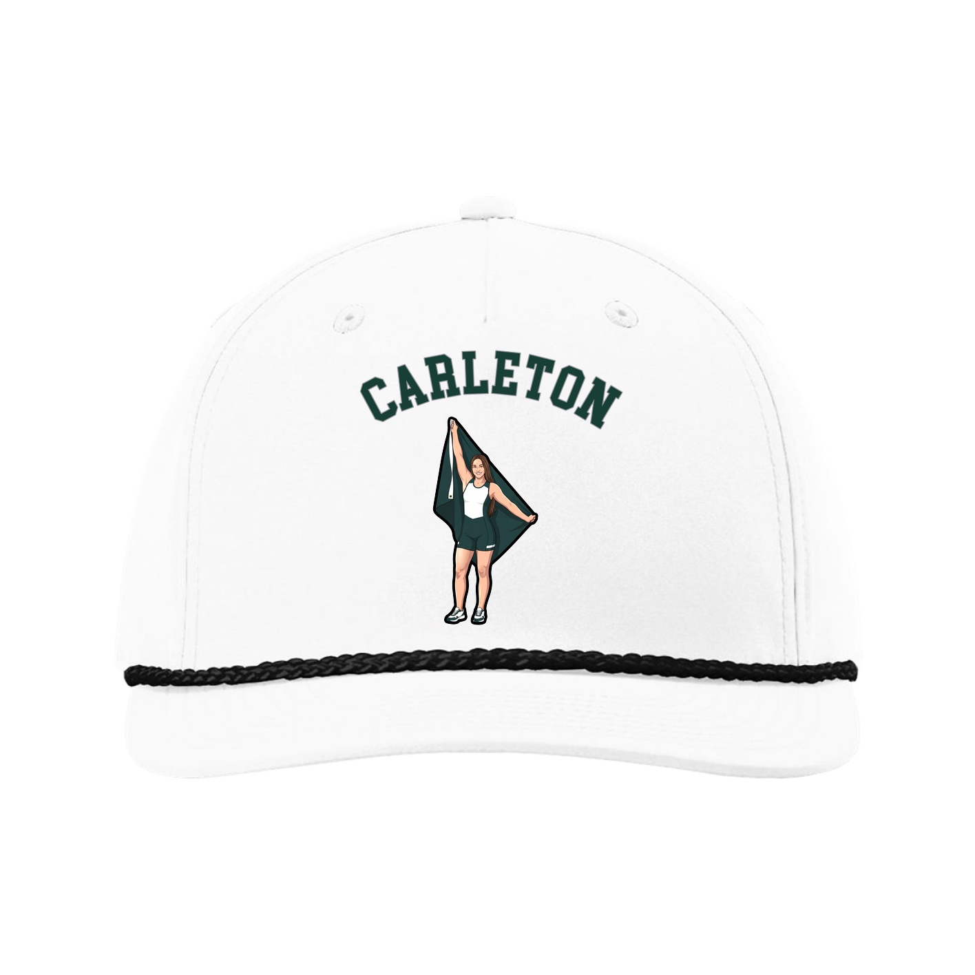 Five-Panel Classic Rope Cap — Shirsey Arch in White