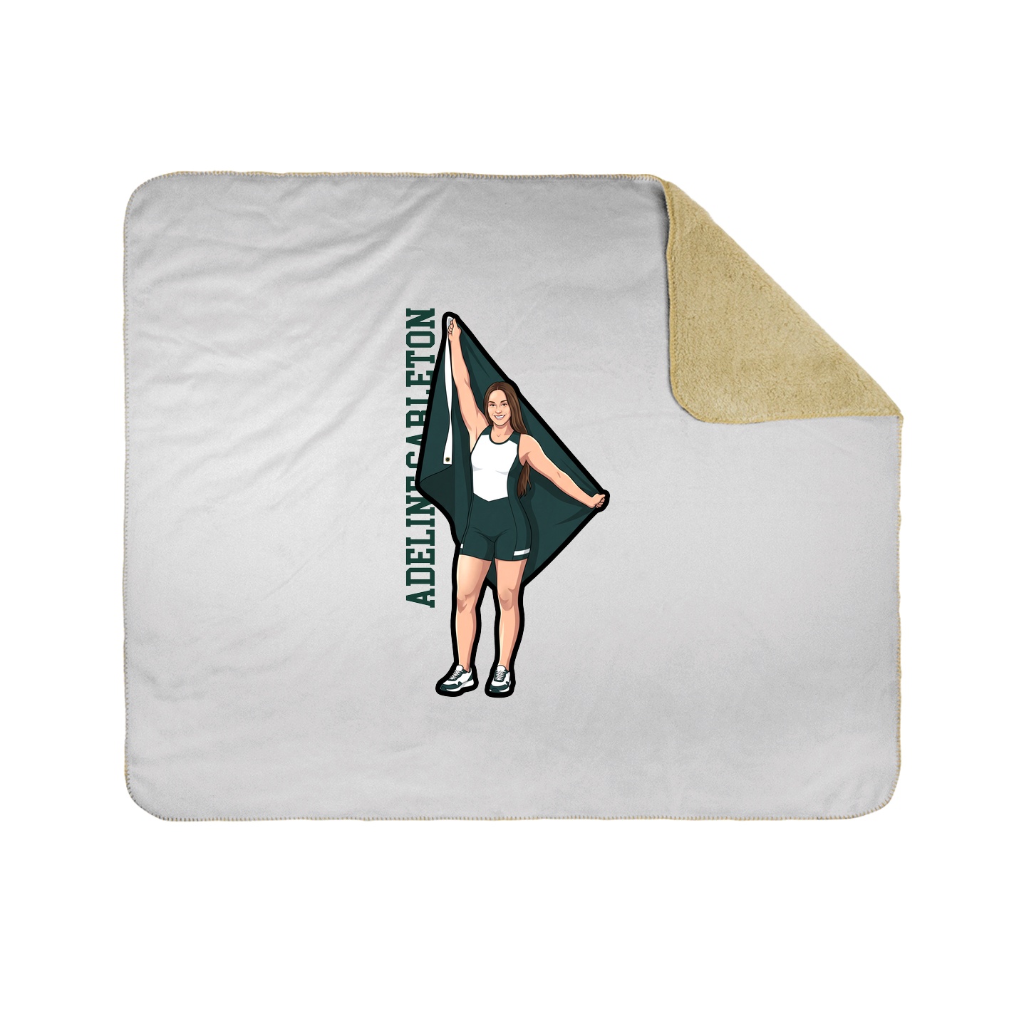 Throw Blanket — Name Vertical in White