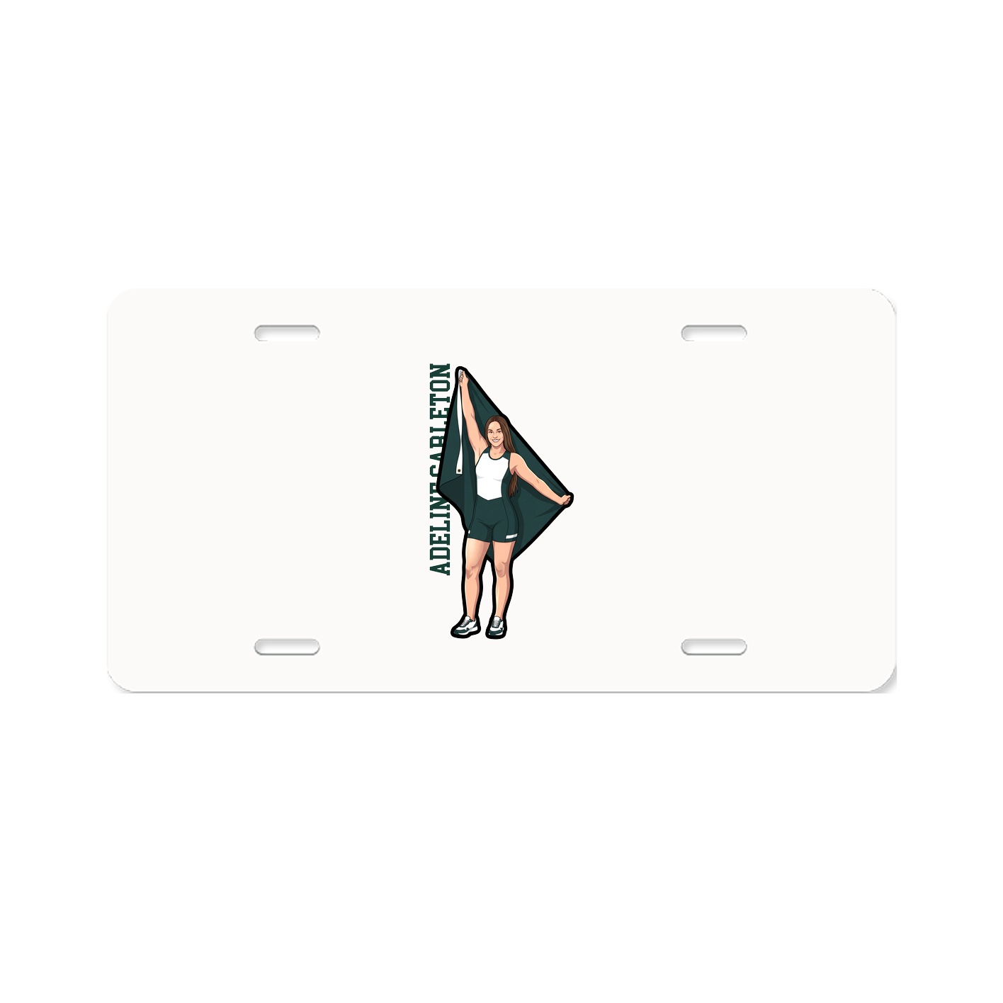 License Plate — Name Vertical in Classic