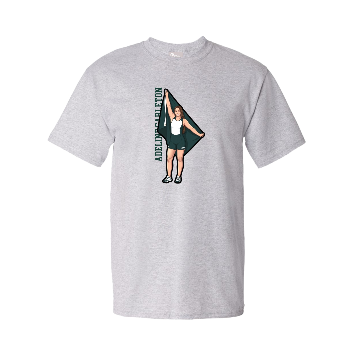 Youth Tee — Name Vertical in Grey