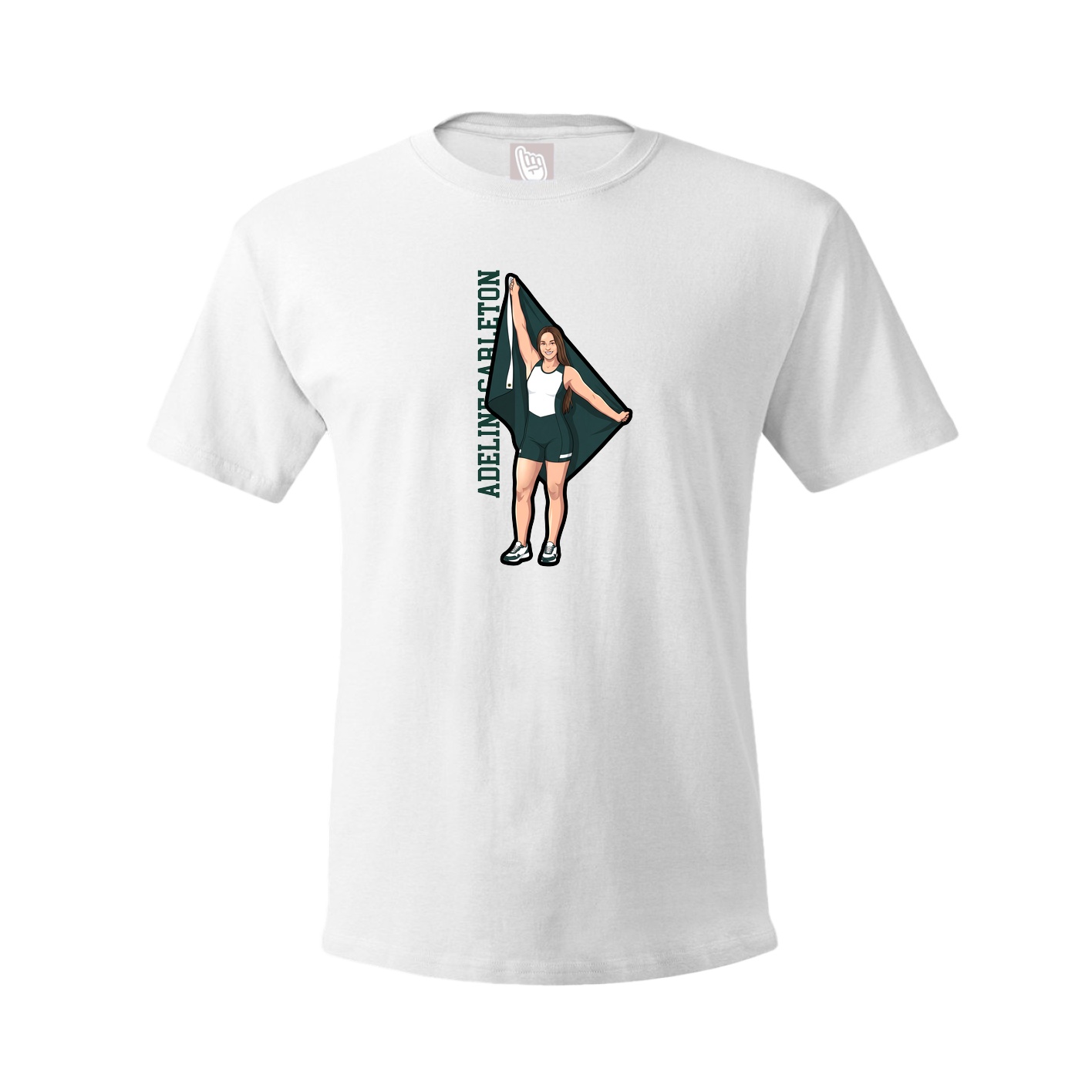 Youth Tee — Name Vertical in White