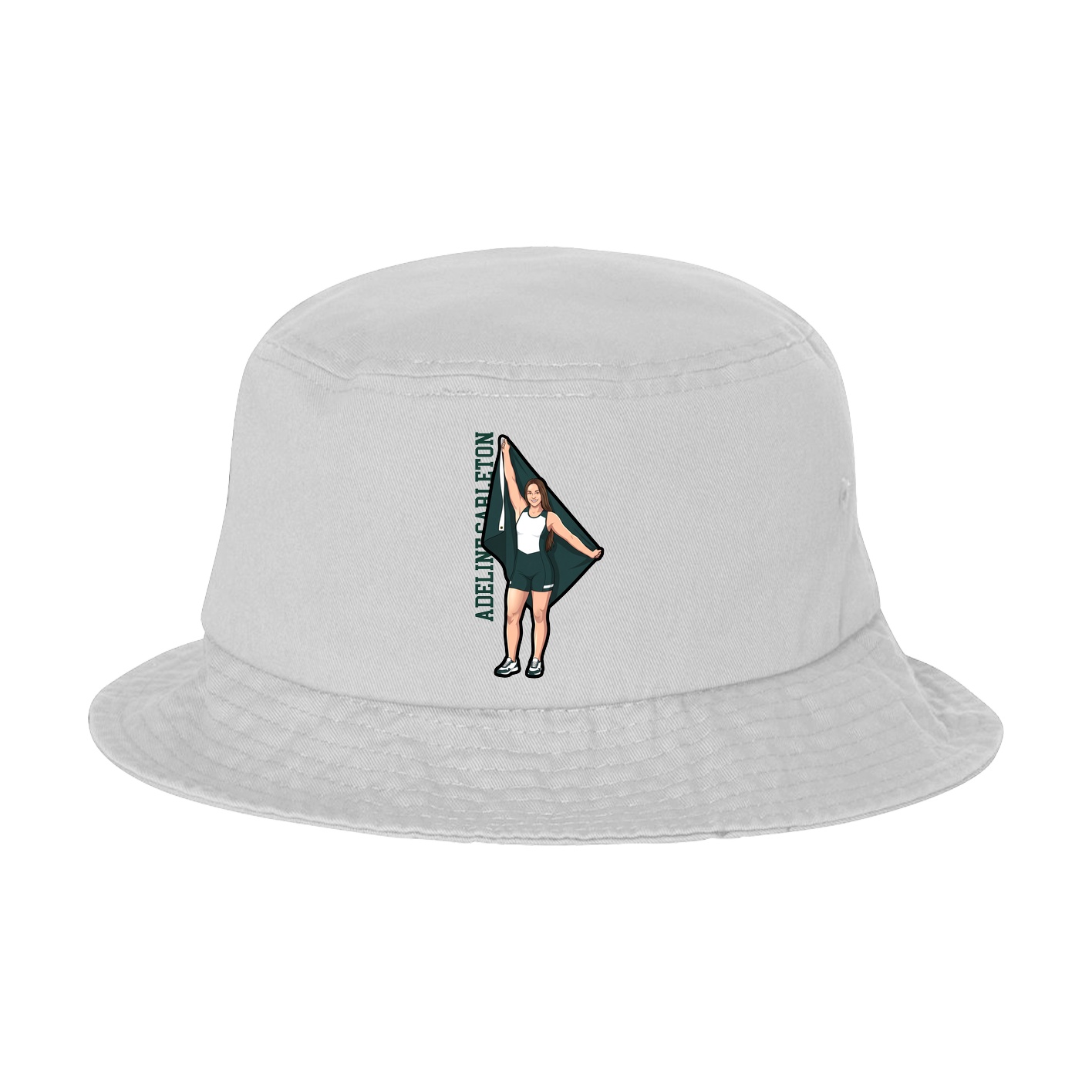 Bucket Cap — Name Vertical in White