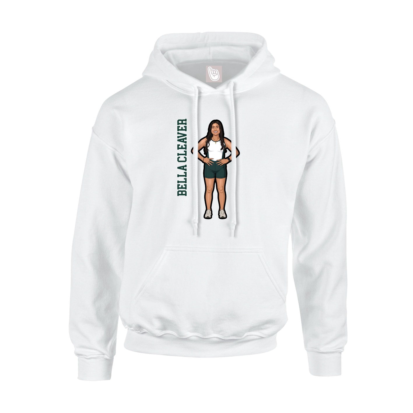 Youth Hoodie — Name Vertical in White