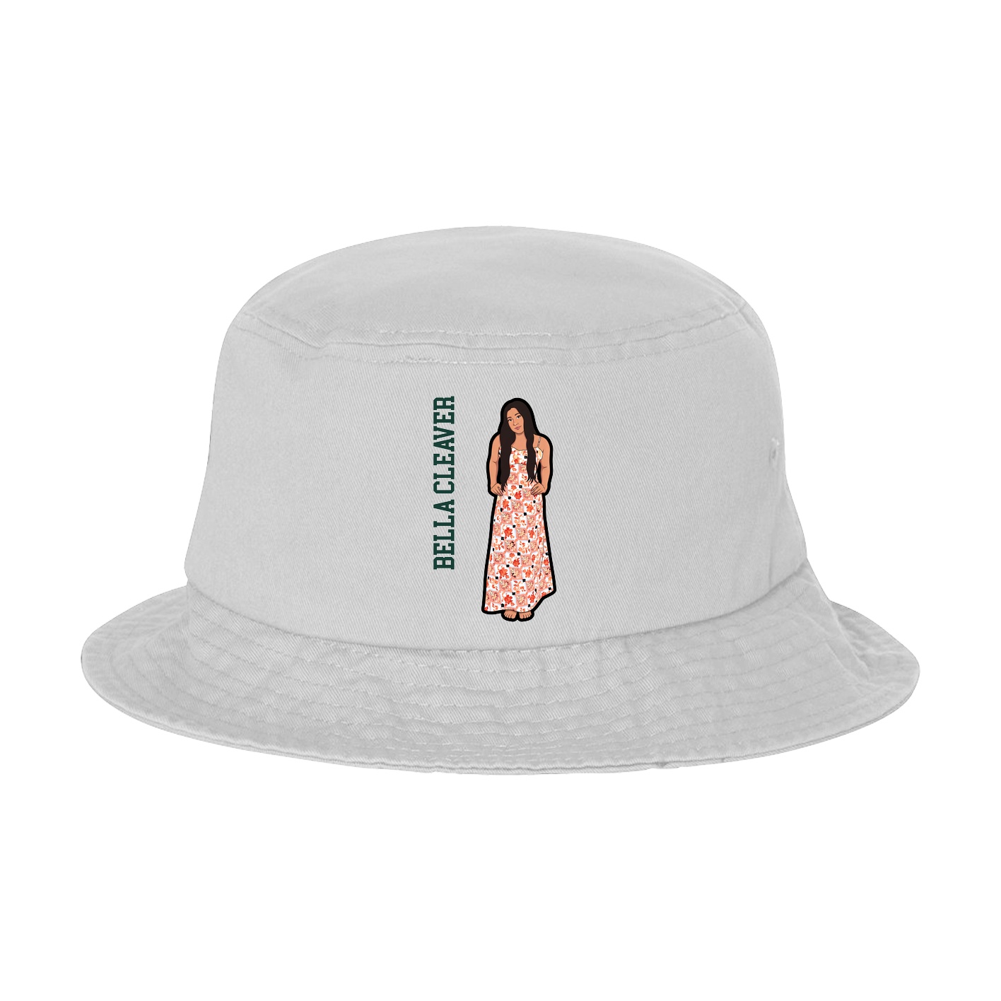 Bucket Cap — Name Vertical in White