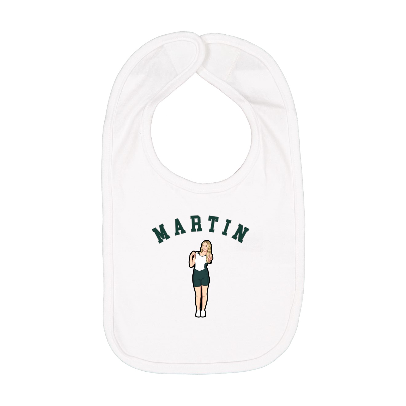 Infant Bib — Shirsey Arch in White