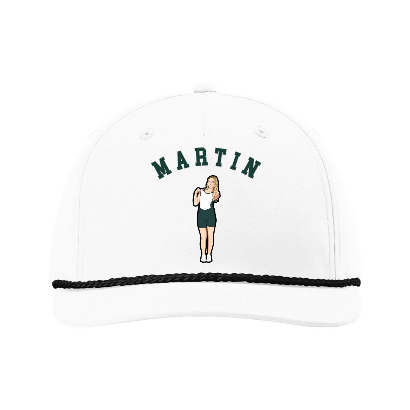 Five-Panel Classic Rope Cap — Shirsey Arch in White
