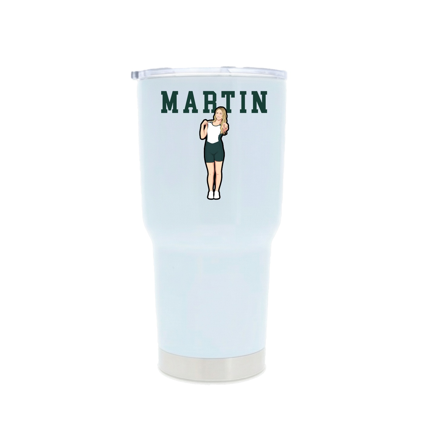 30oz Stainless Steel Tumbler — Shirsey in White