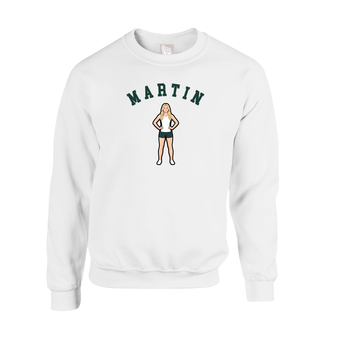 Fleece Crew — Shirsey Arch in White