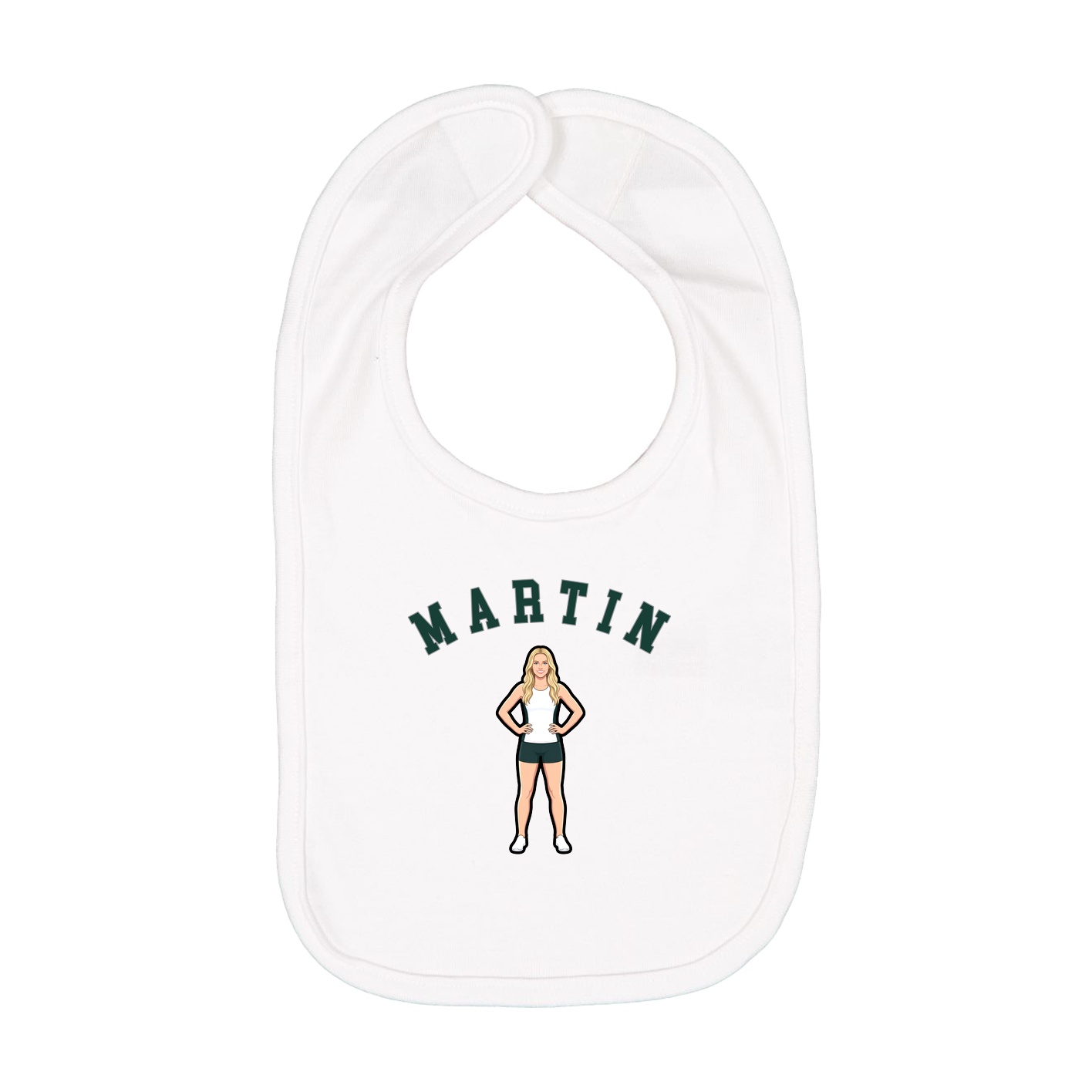 Infant Bib — Shirsey Arch in White