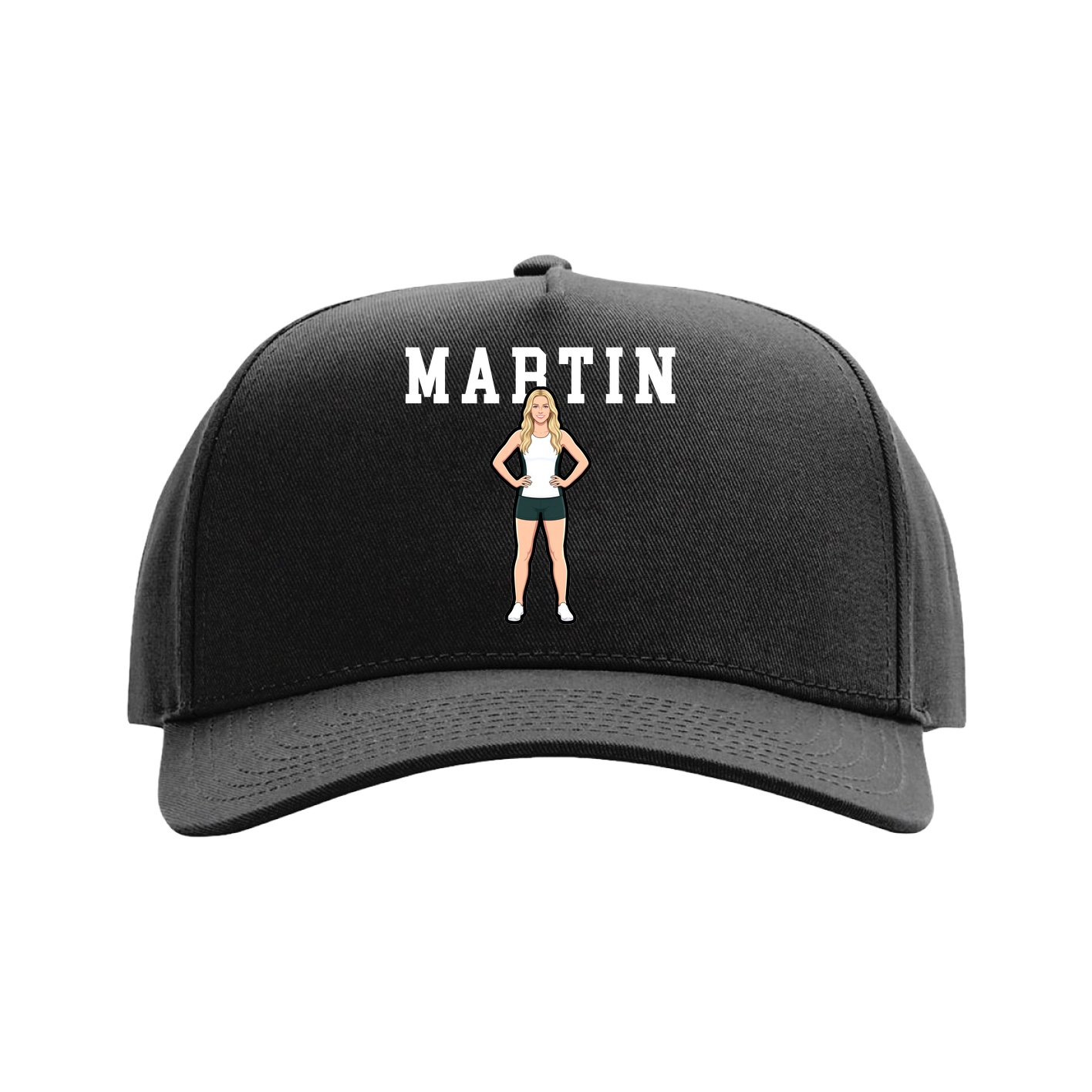 Full Fabric Five-Panel Champ Cap — Shirsey in Black