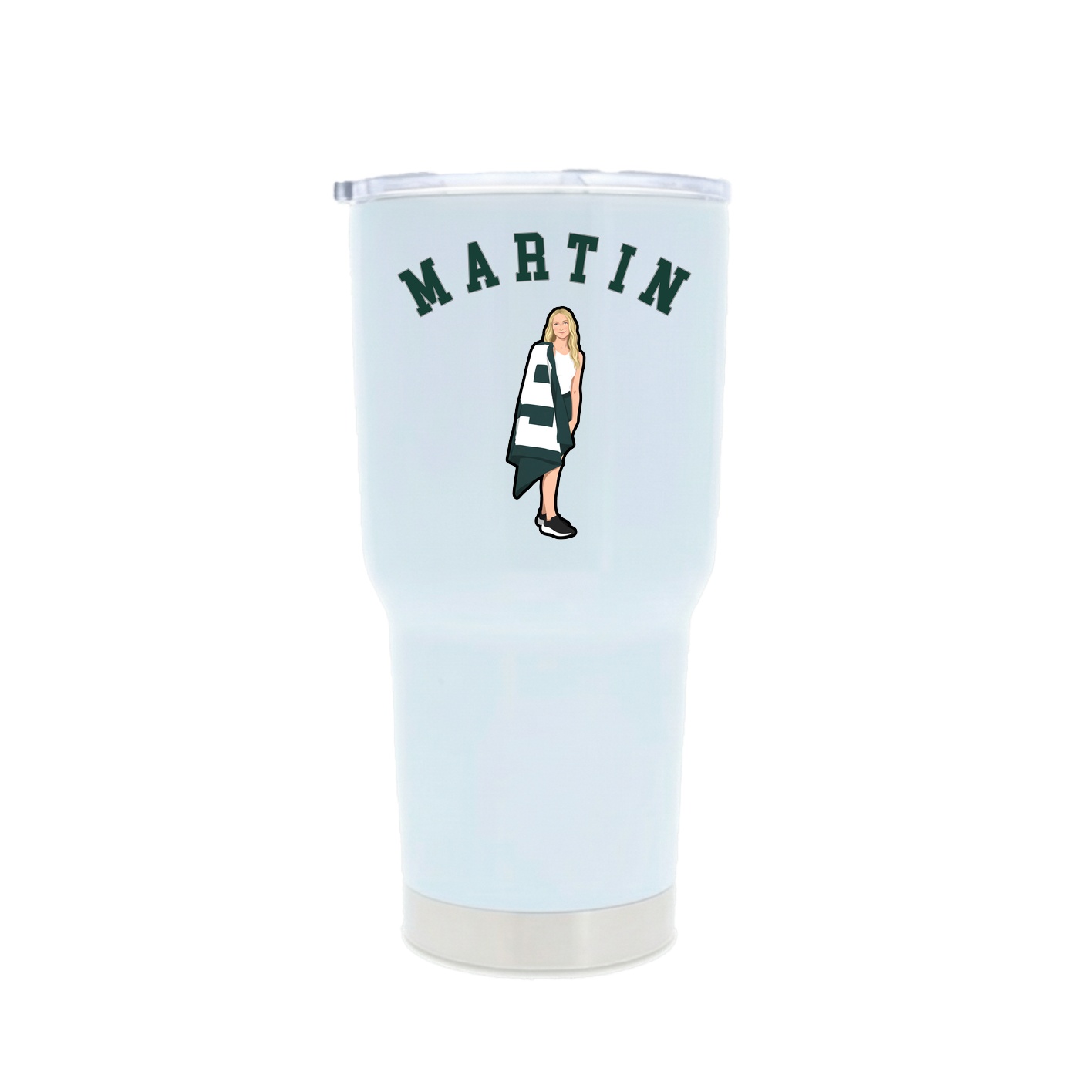 30oz Stainless Steel Tumbler — Shirsey Arch in White