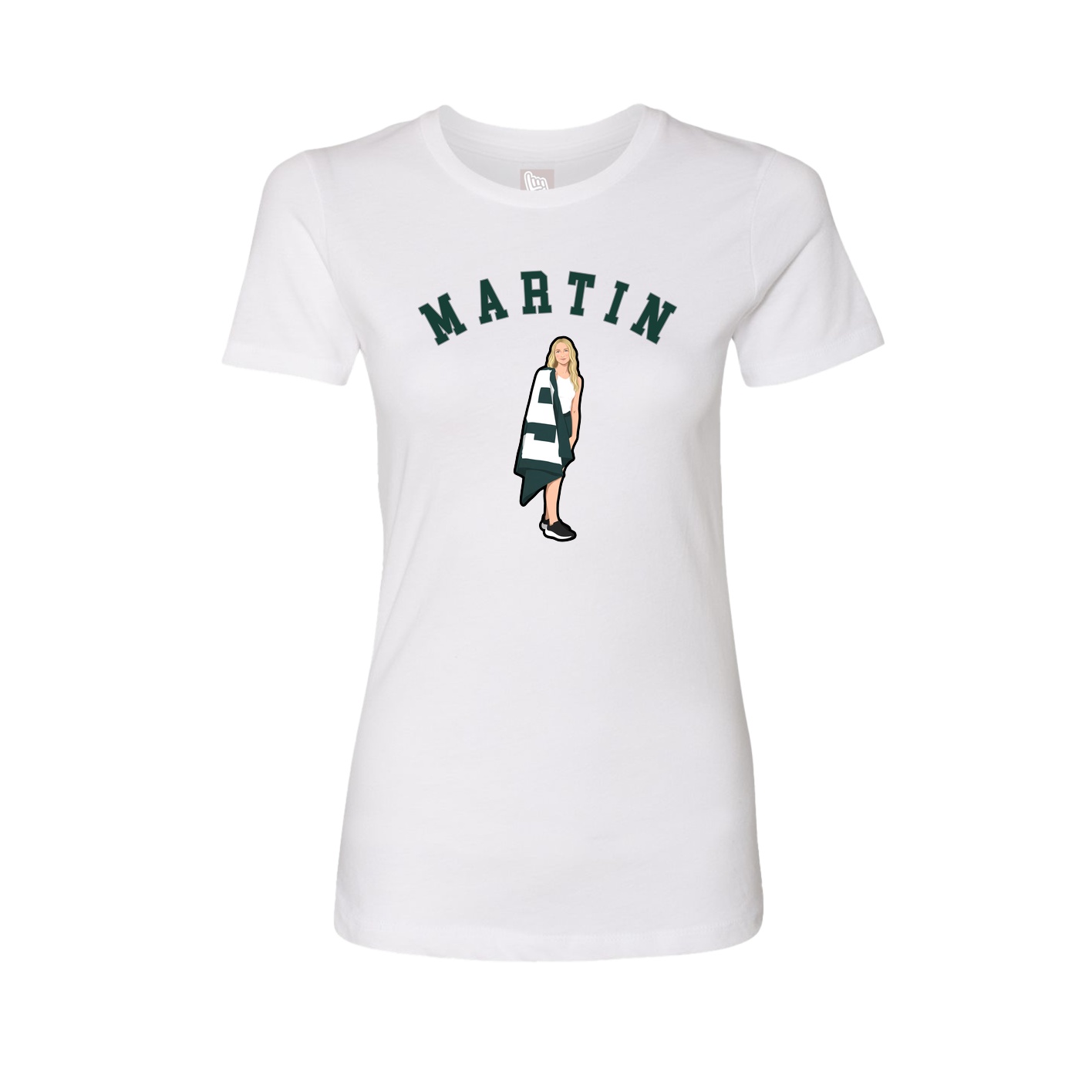 Fitted Women's Tee — Shirsey Arch in White