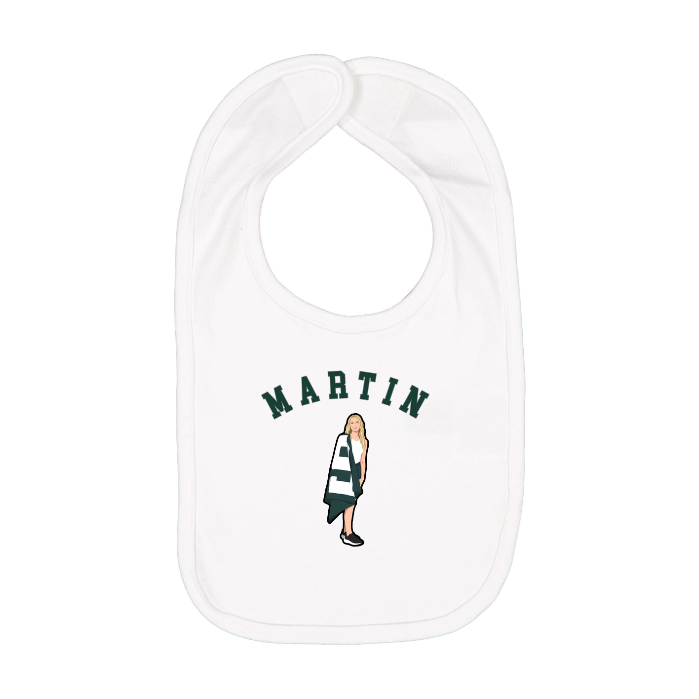 Infant Bib — Shirsey Arch in White