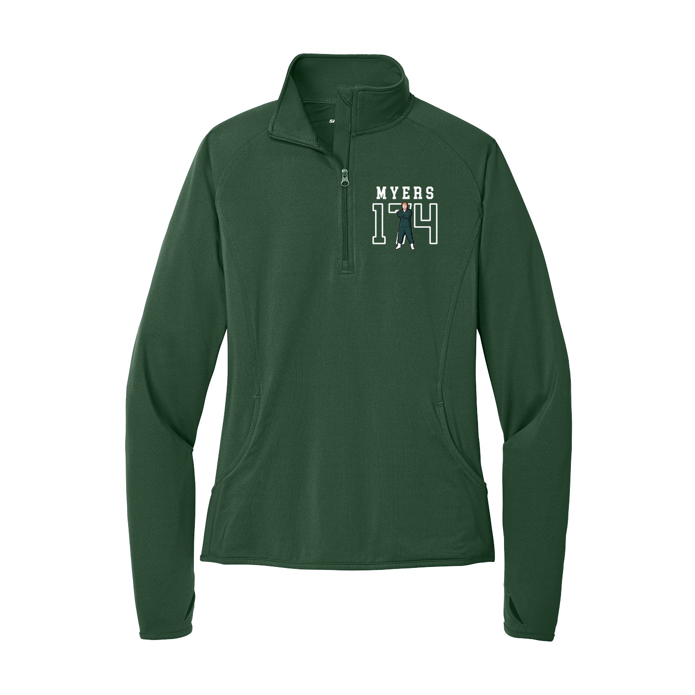 Women's Q-Zip Pullover — Shirsey in Green
