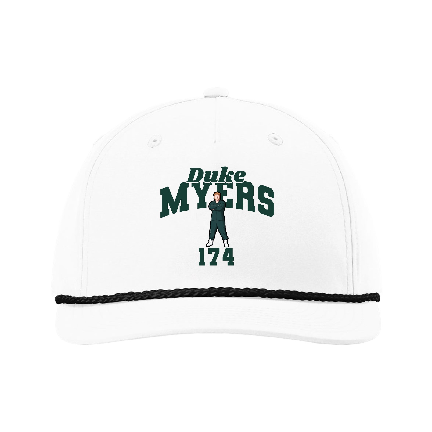 Five-Panel Classic Rope Cap — Signature Arch in White
