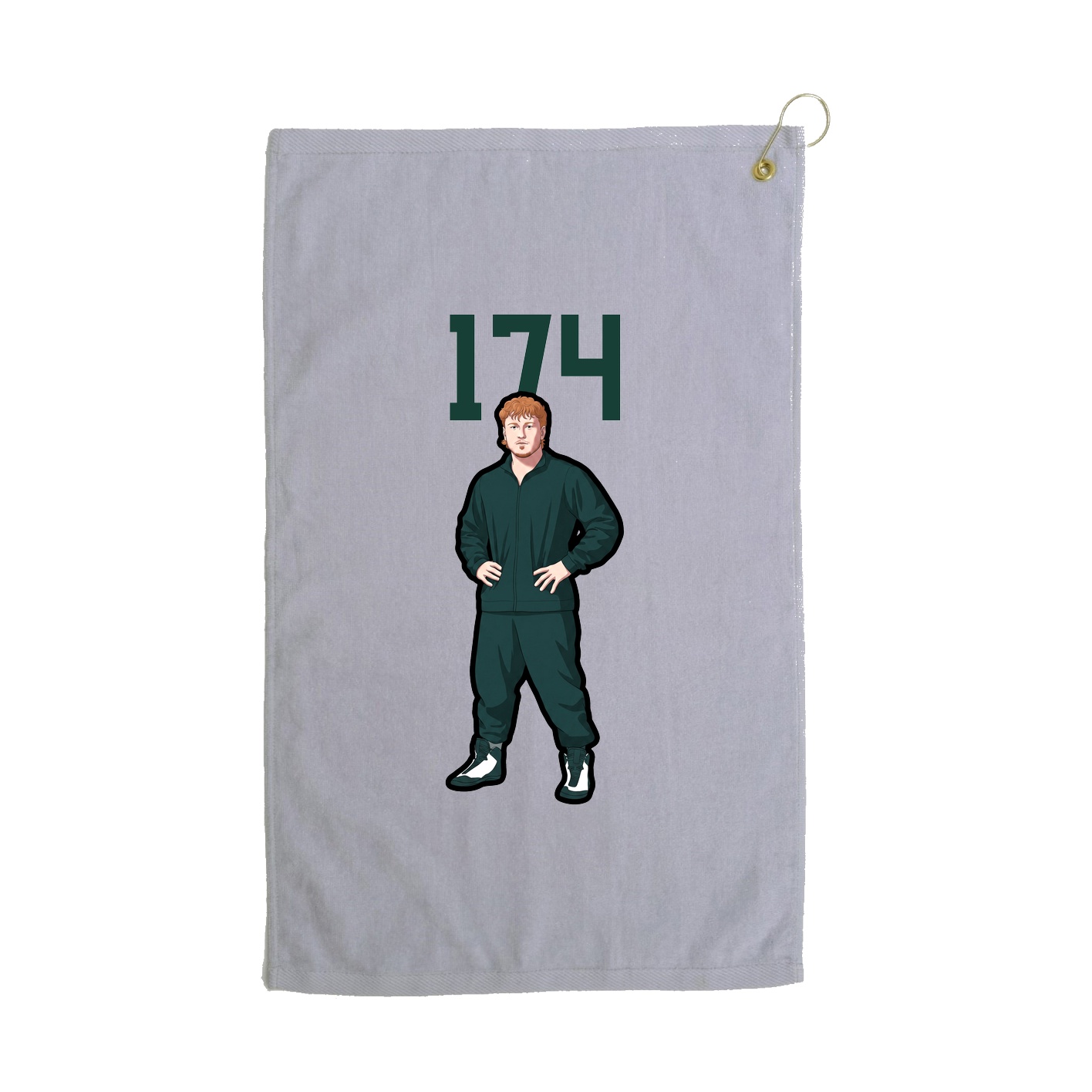 Golf Towel — Number Top in Grey