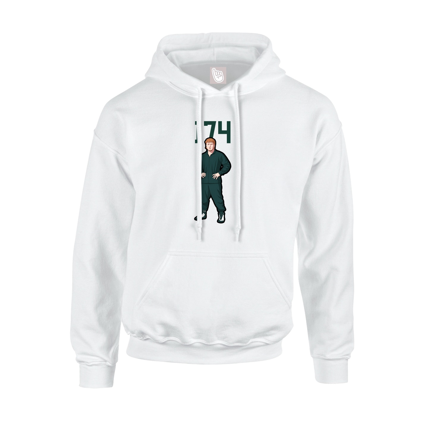 Youth Hoodie — Number Top in White